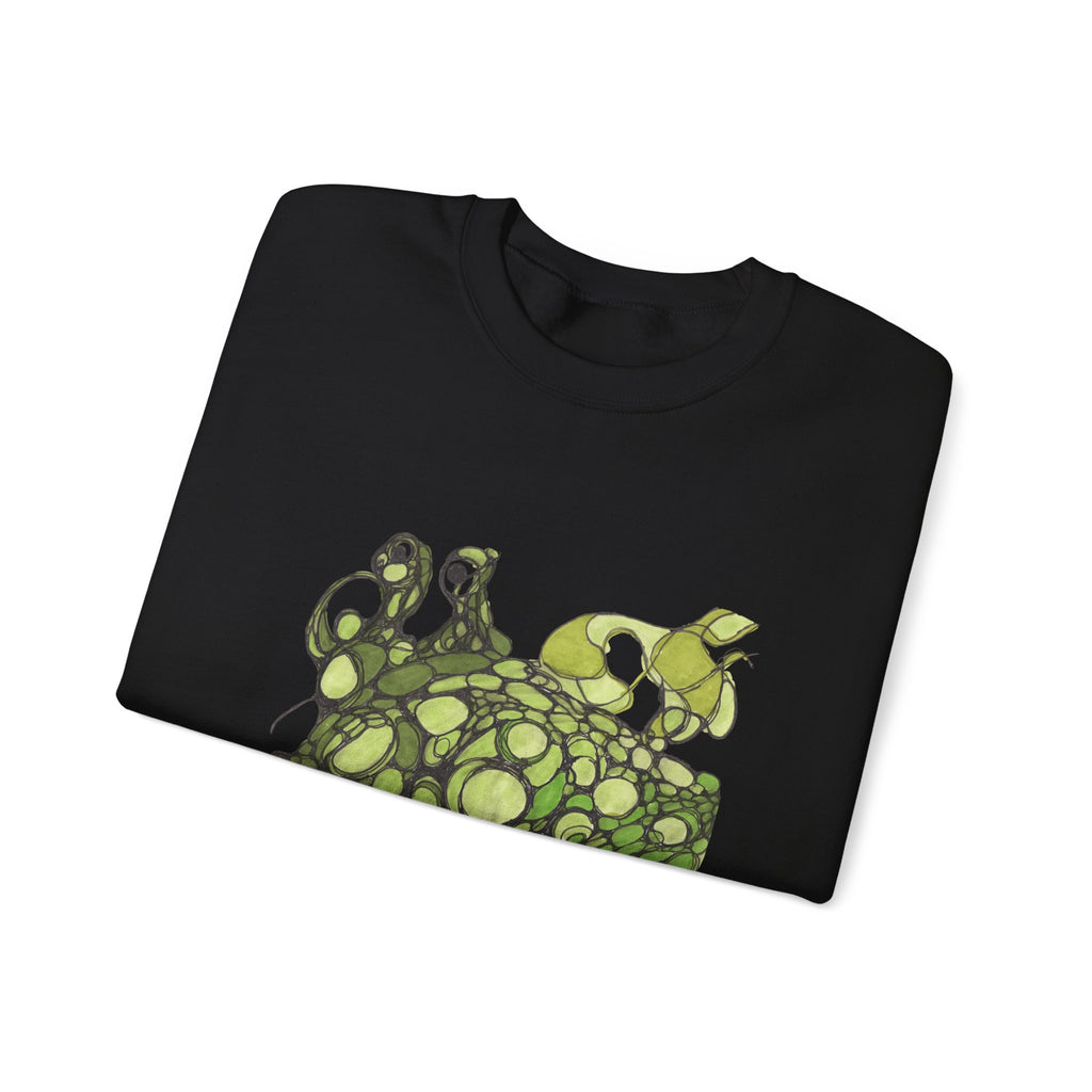 Green Abstract Frog Crewneck Sweatshirt