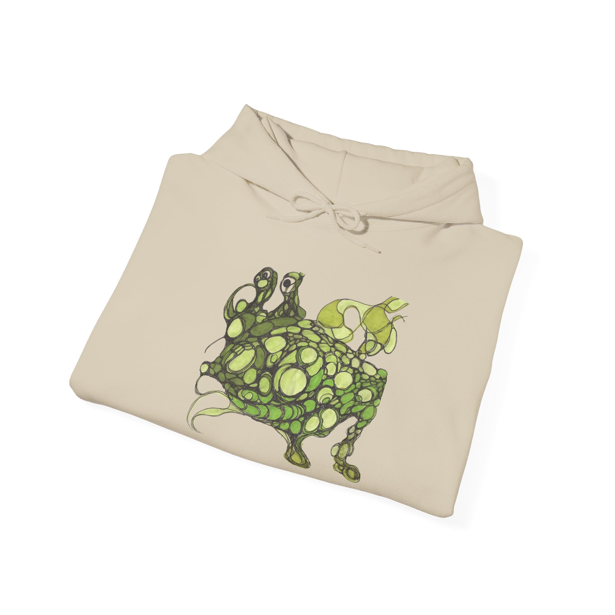 Green abstract Bubble Frog Fish design hoodie