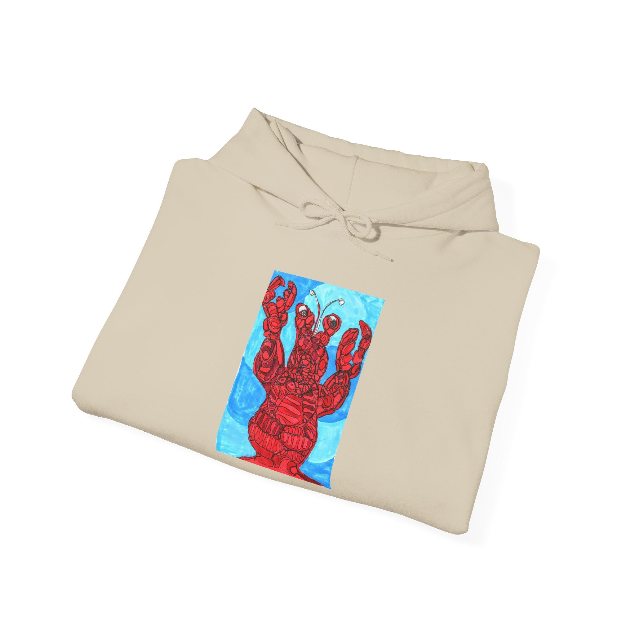 Hoodie - Red Lobster Heart Artwork Pullover