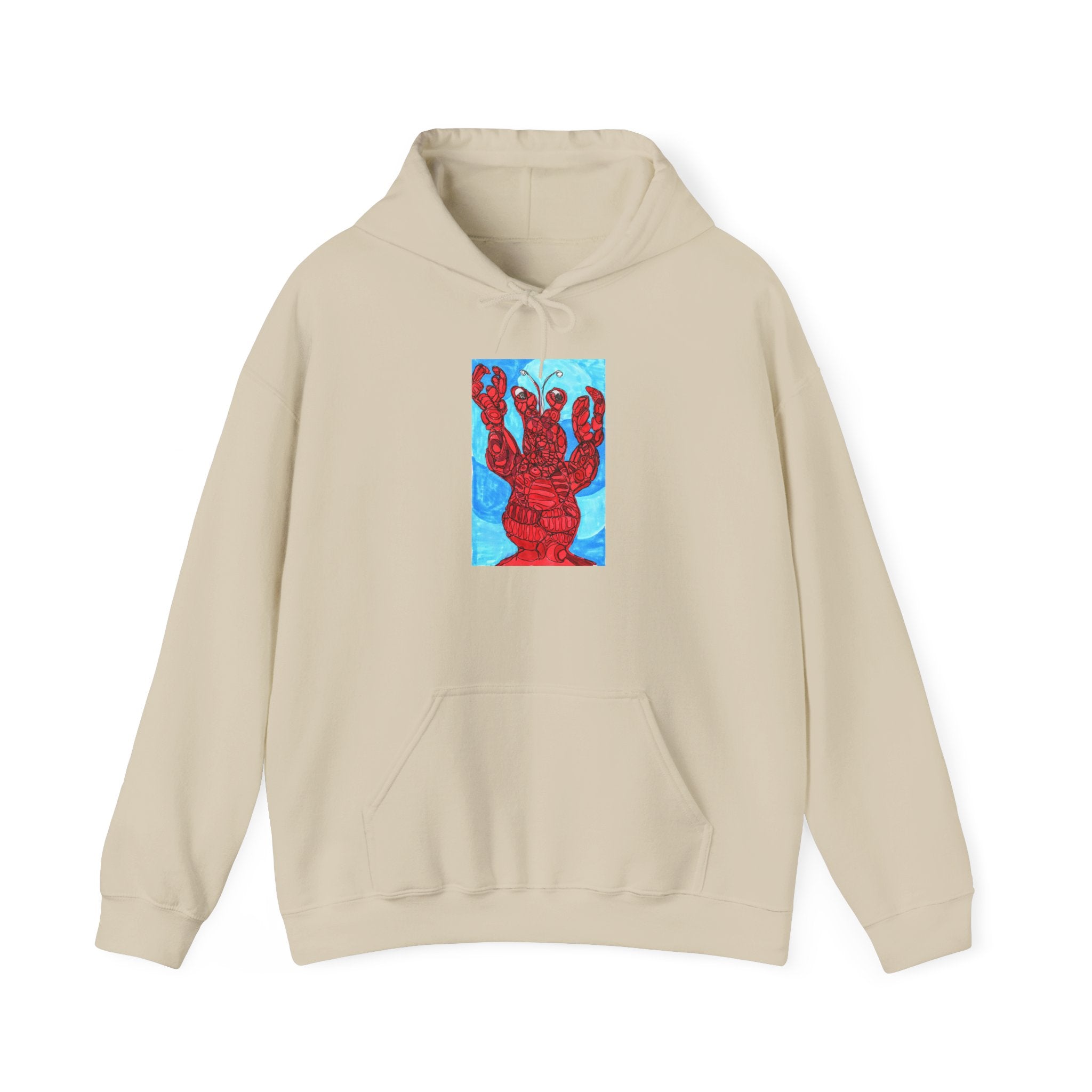 Hoodie - Red Lobster Heart Artwork Pullover