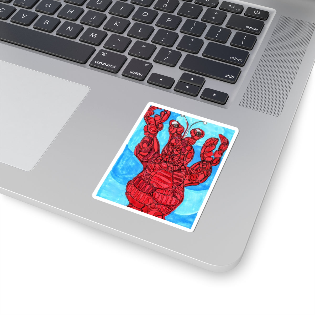 Lobster Art Kiss-Cut Sticker — Red Lobster Illustration Waterproof Decal