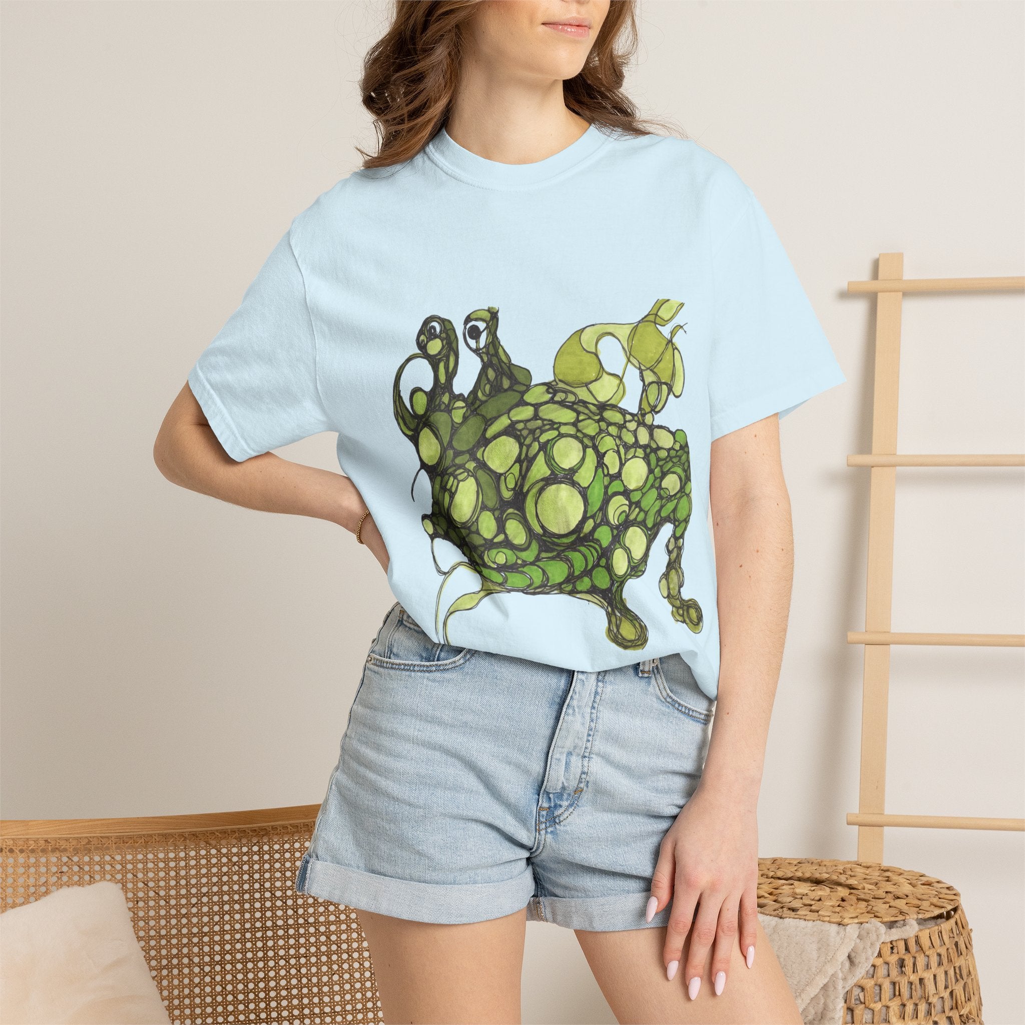 T‑Shirt — Green Bubble Monster Graphic Tee