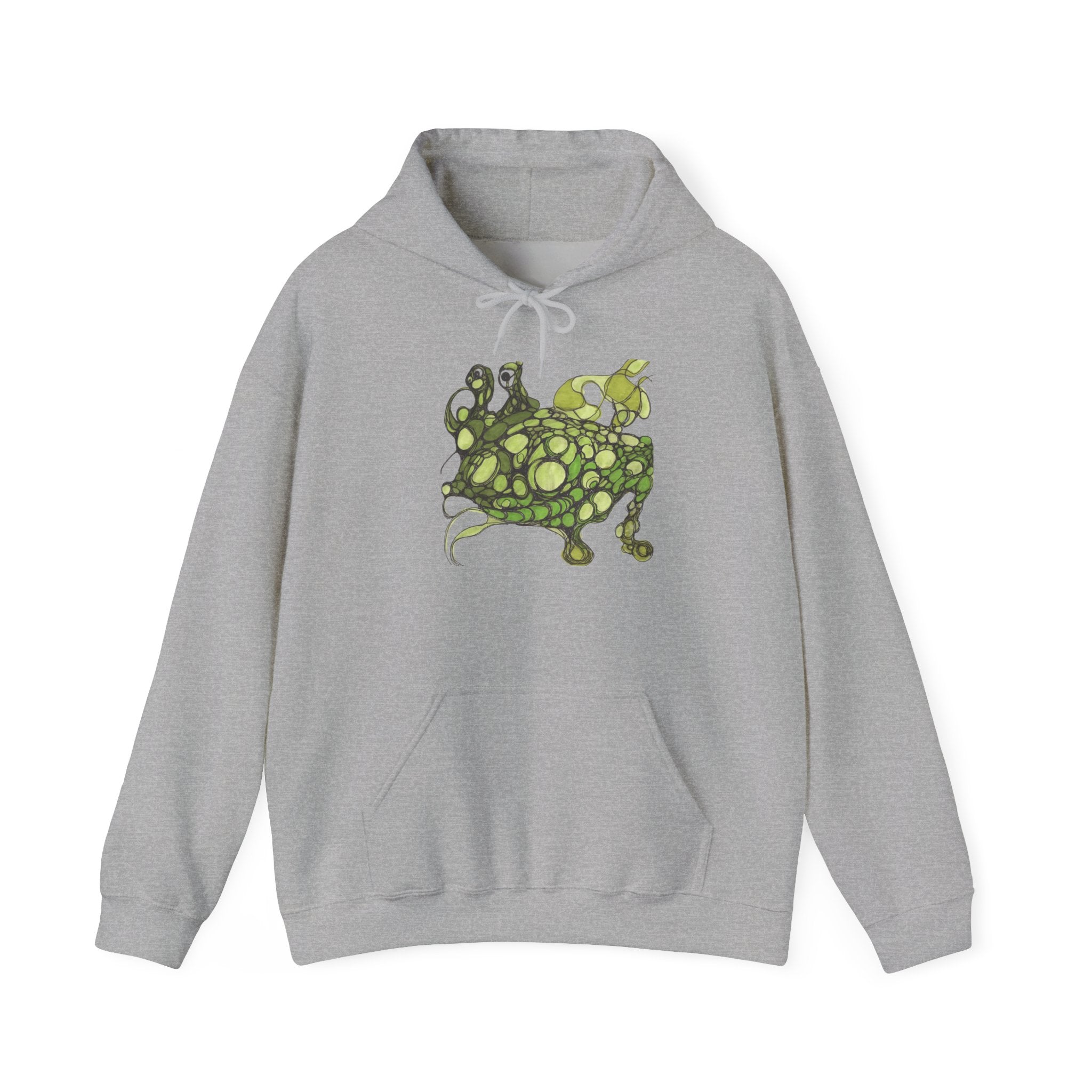 Green abstract Bubble Frog Fish design hoodie