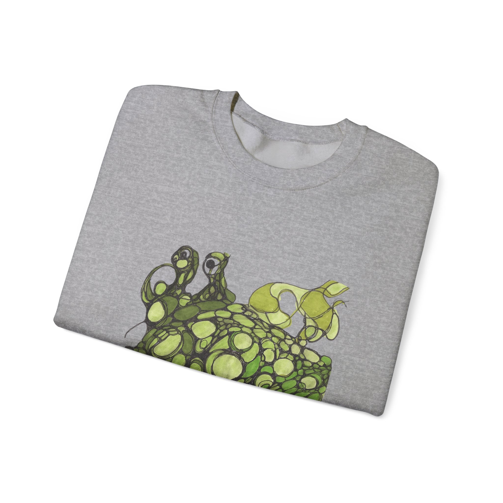 Green Abstract Frog Crewneck Sweatshirt