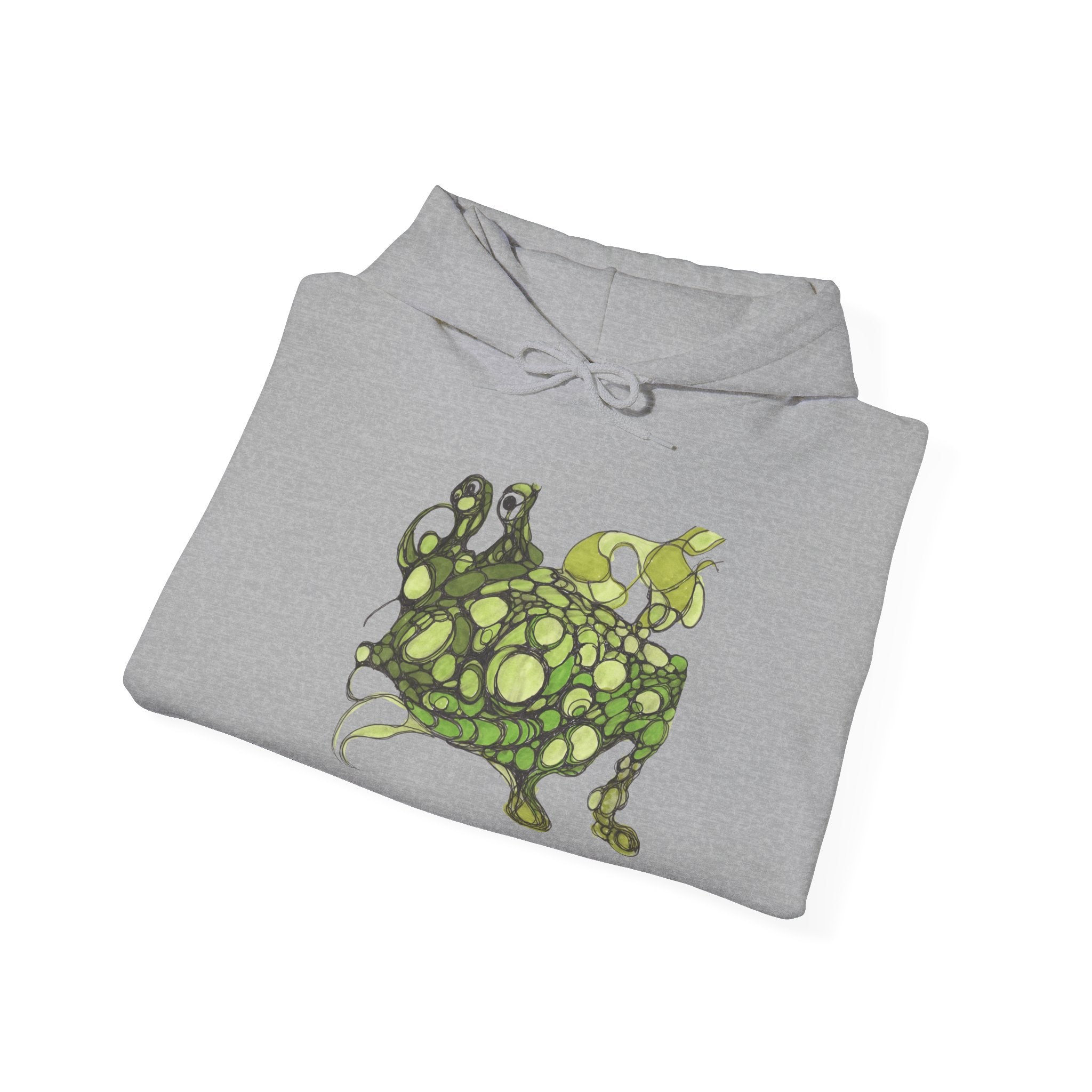 Green abstract Bubble Frog Fish design hoodie