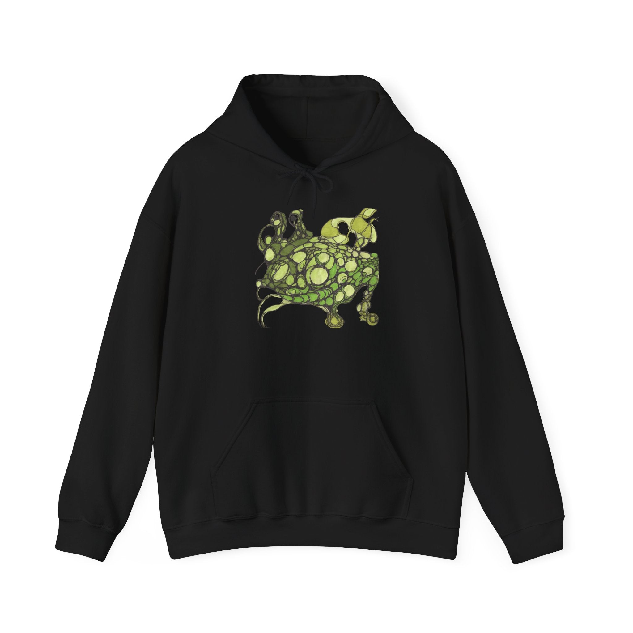 Green abstract Bubble Frog Fish design hoodie