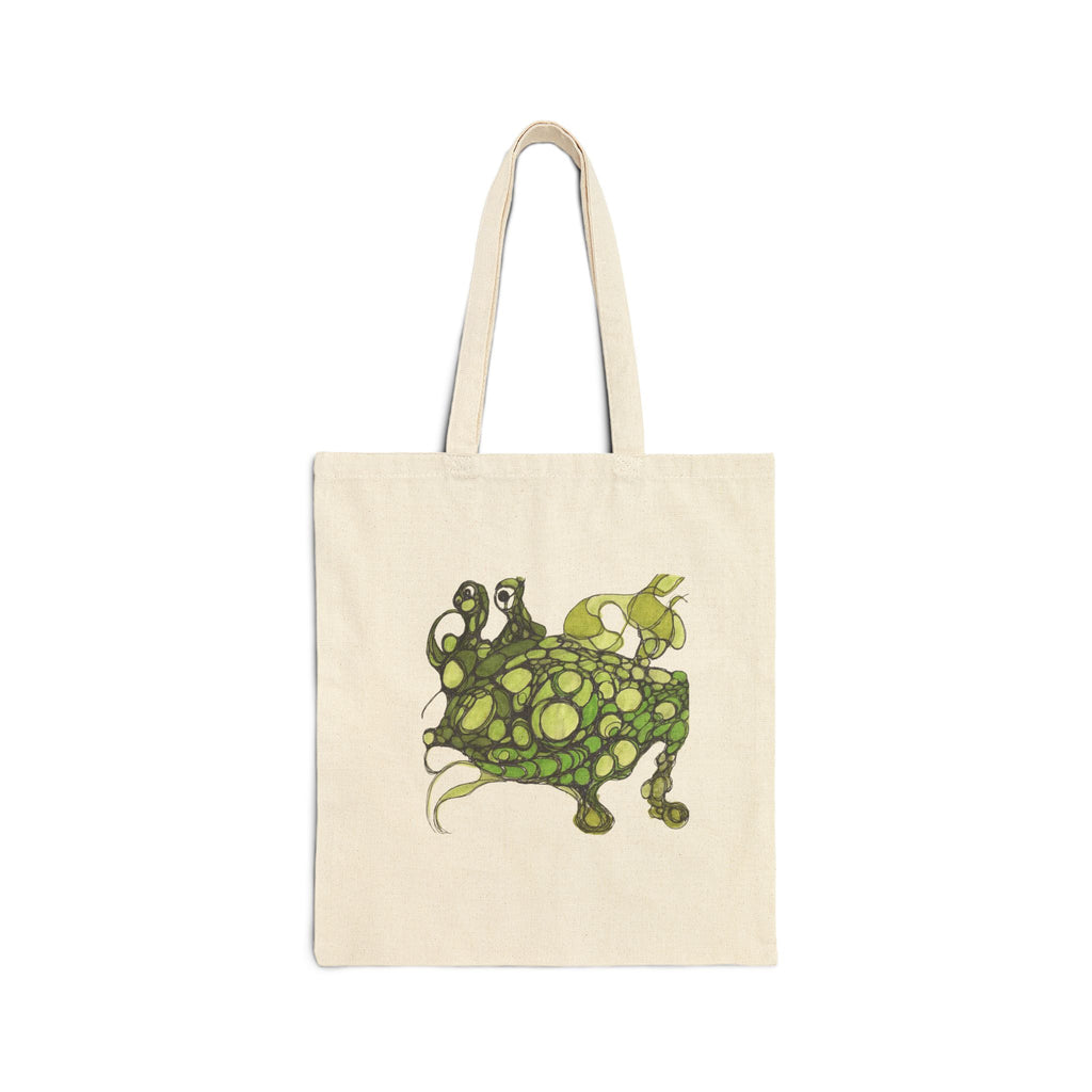 Canvas Tote Bag — Abstract Green Organic Art Print