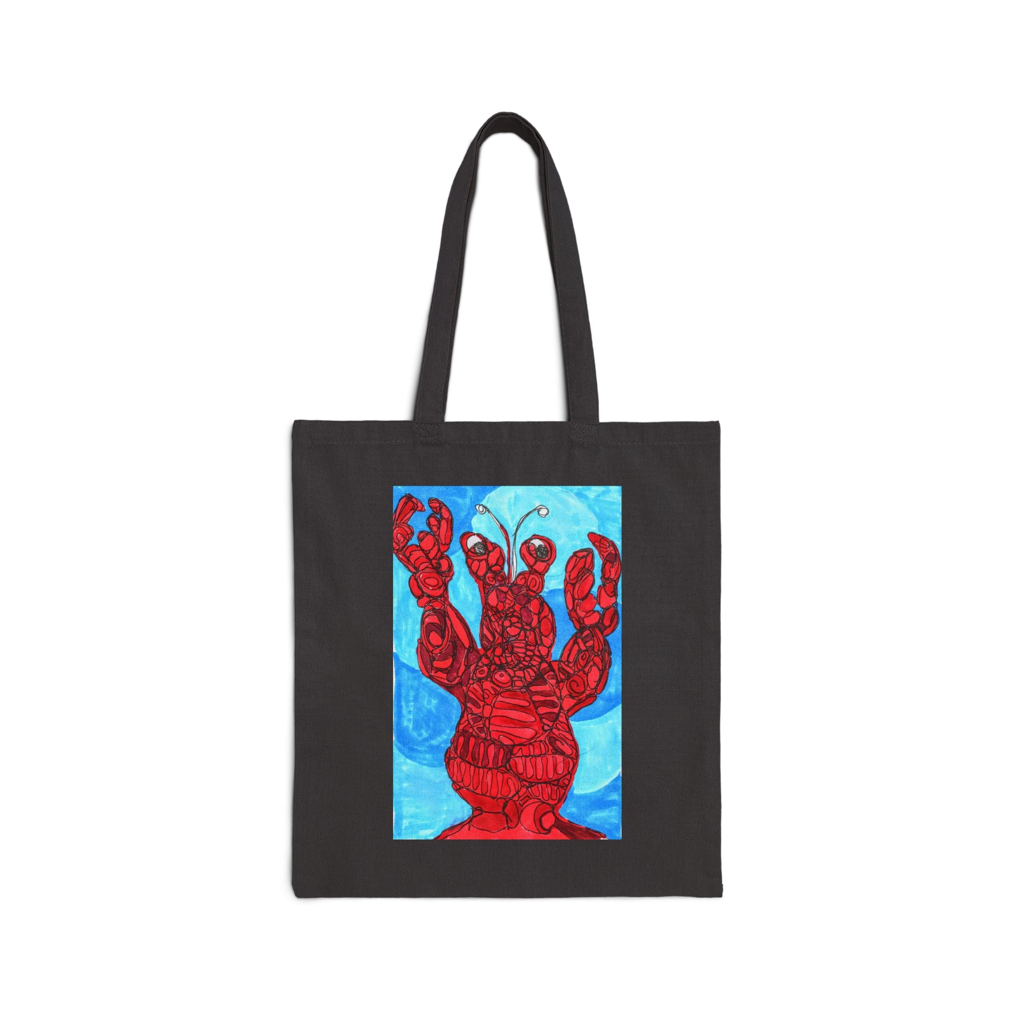 Tote Bag — Bold Red Lobster Art Cotton Canvas Tote