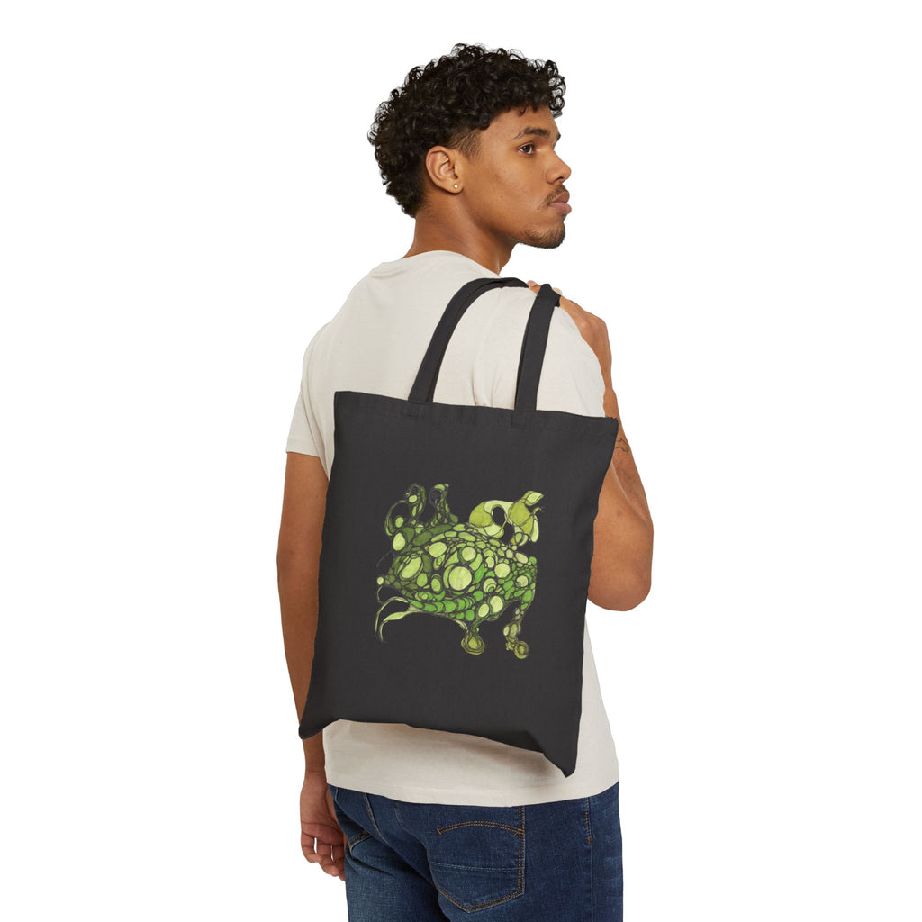 Canvas Tote Bag — Abstract Green Organic Art Print