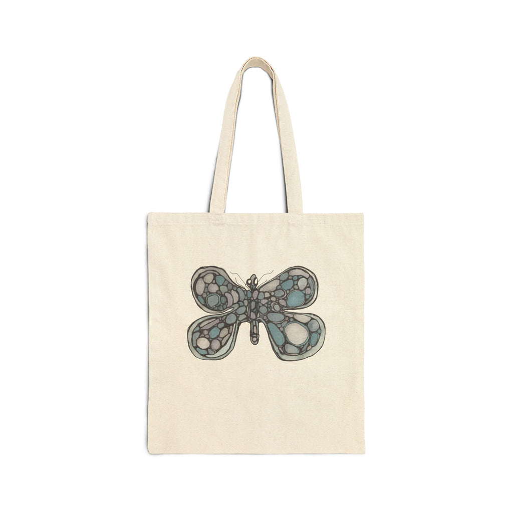 Butterfly Mosaic Canvas Tote Bag — Eco-Friendly Cotton Shopper