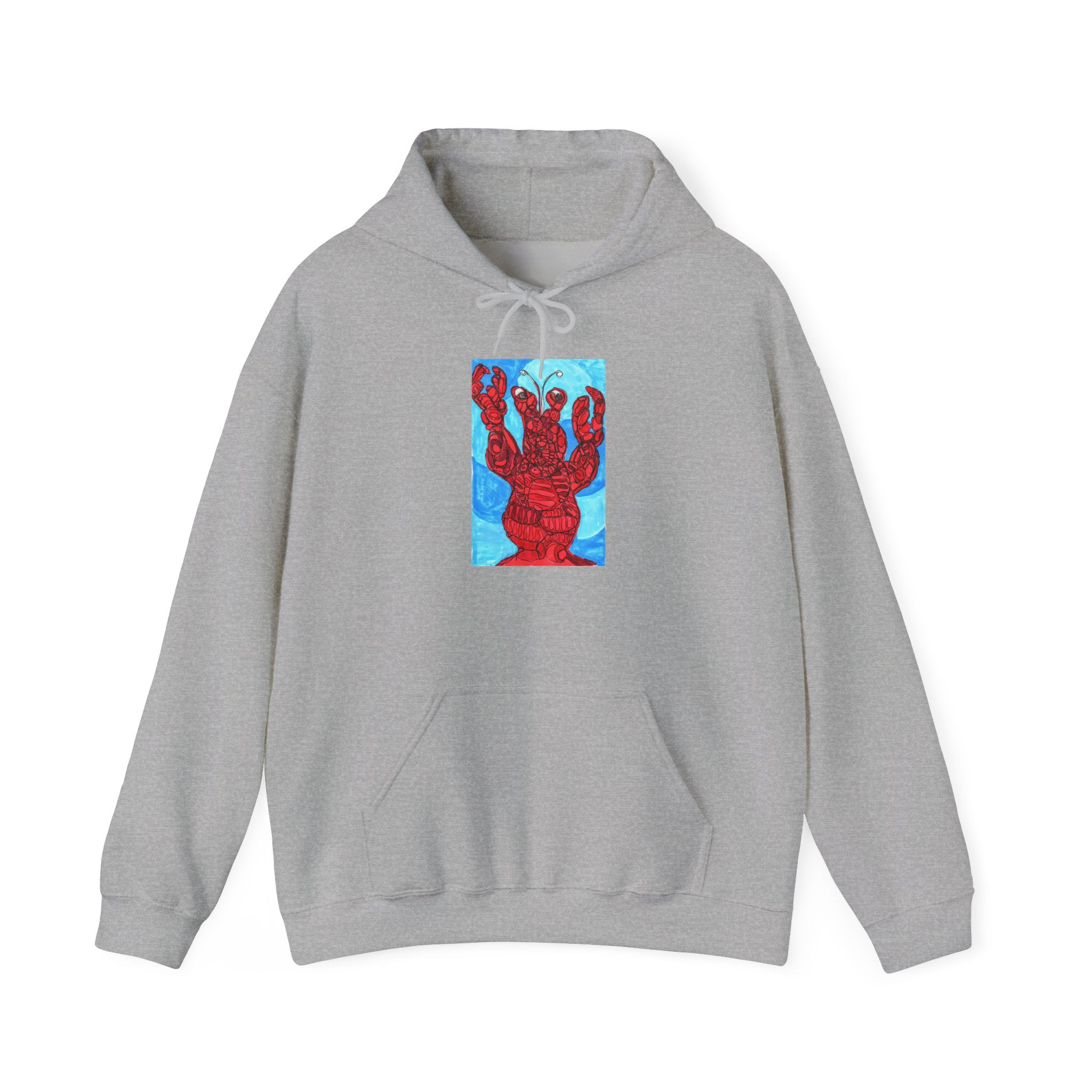 Hoodie - Red Lobster Heart Artwork Pullover