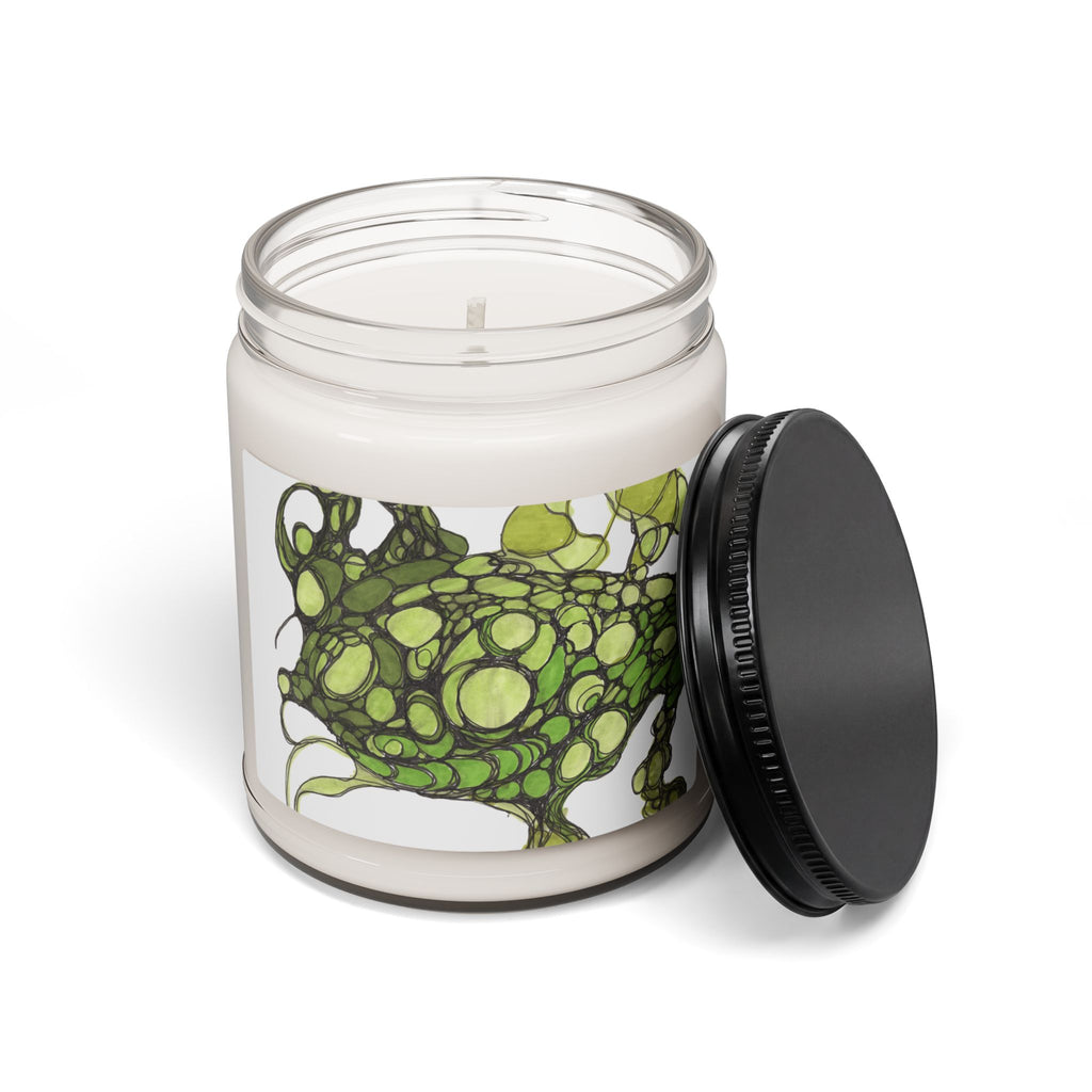 Soy Candle — Green Bubble Frog Art 9oz Scented Jar