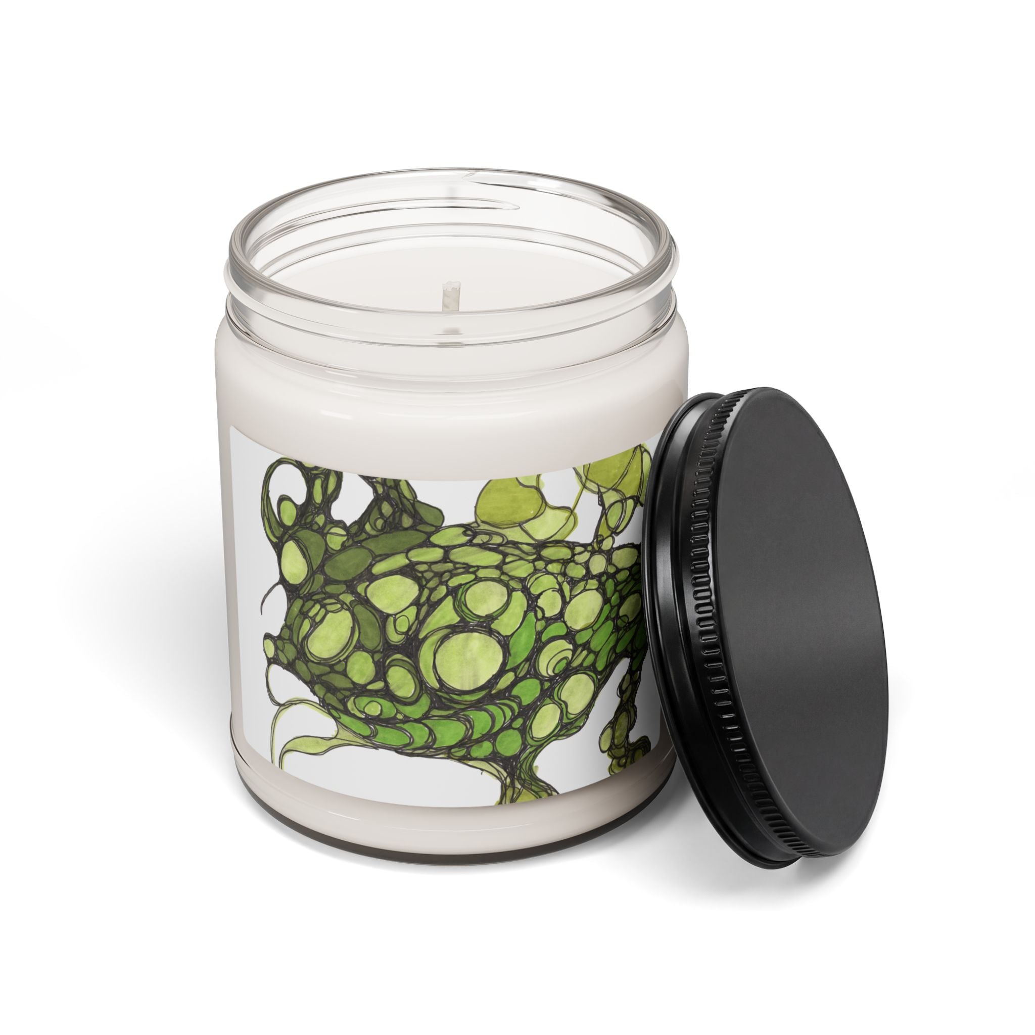 Soy Candle — Green Bubble Frog Art 9oz Scented Jar