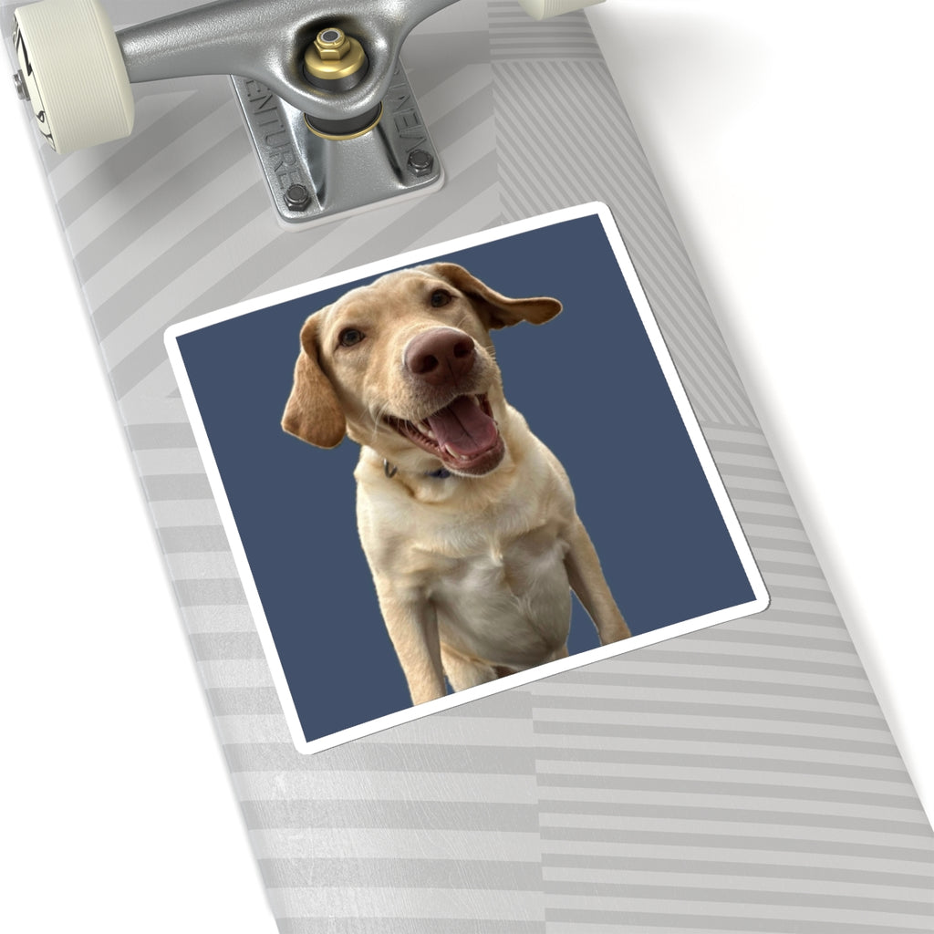 Happy Labrador Kiss-Cut Sticker — Smiling Dog Laptop Decal