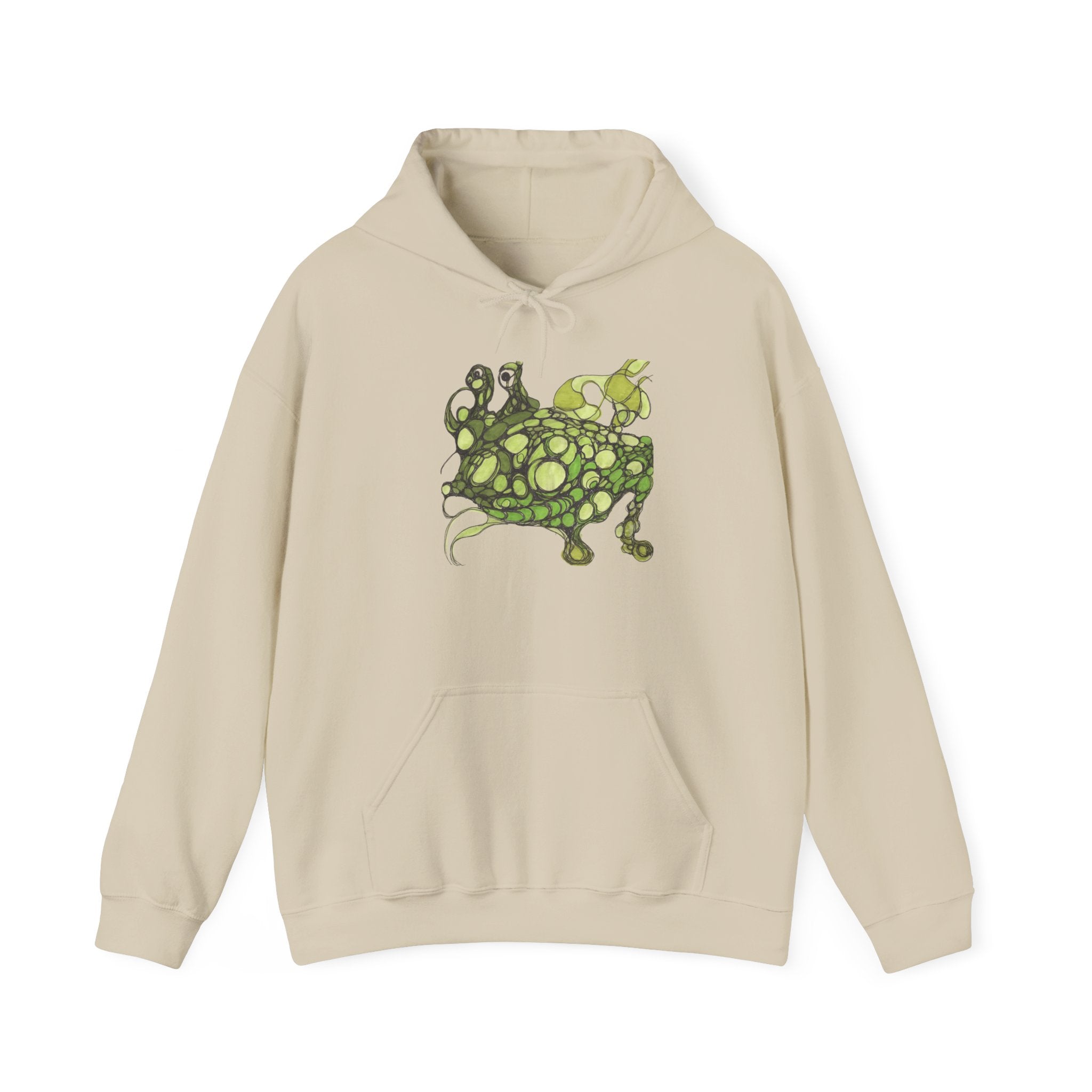 Green abstract Bubble Frog Fish design hoodie