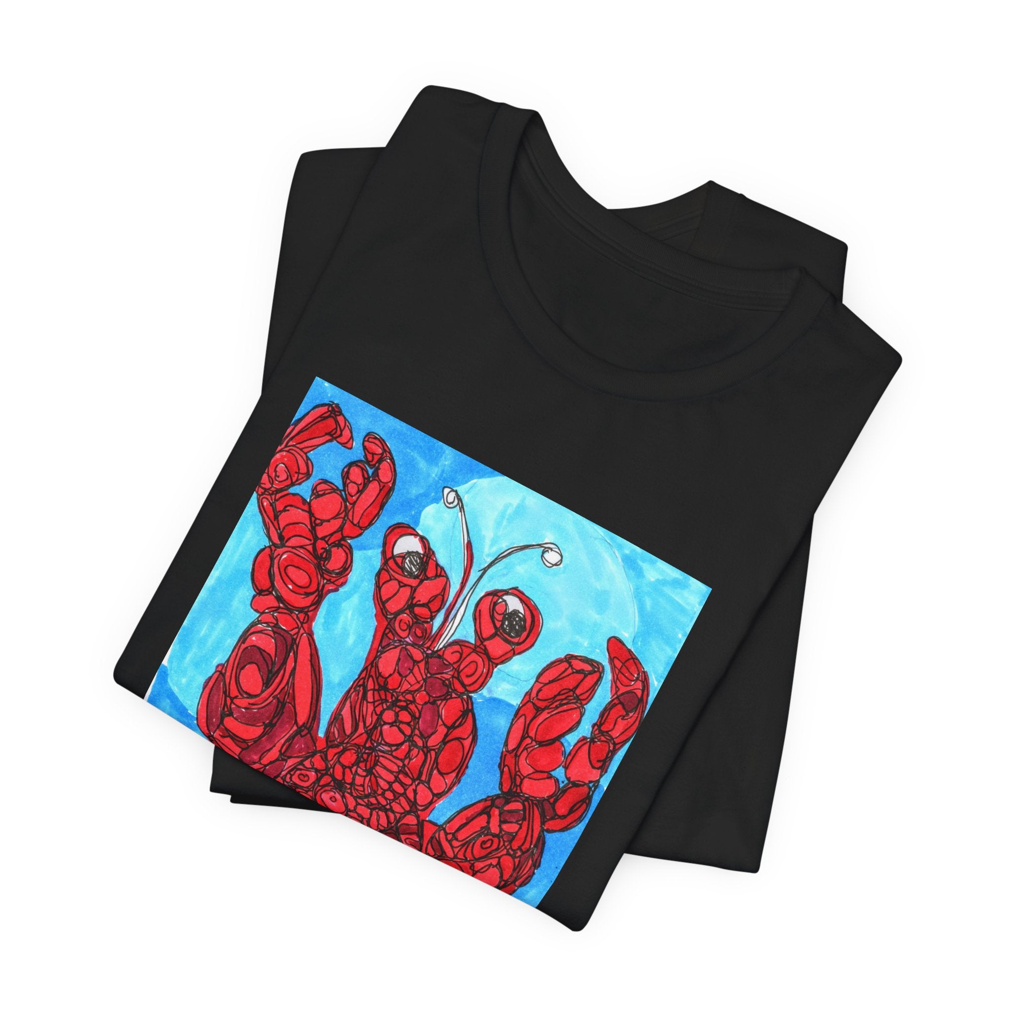 Lobster Art Tee — Vibrant Red Lobster Graphic T‑Shirt