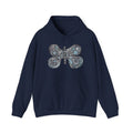 Stained Glass Dragonfly Hoodie — Delicate Blue Mosaic Insect Sweatshirt