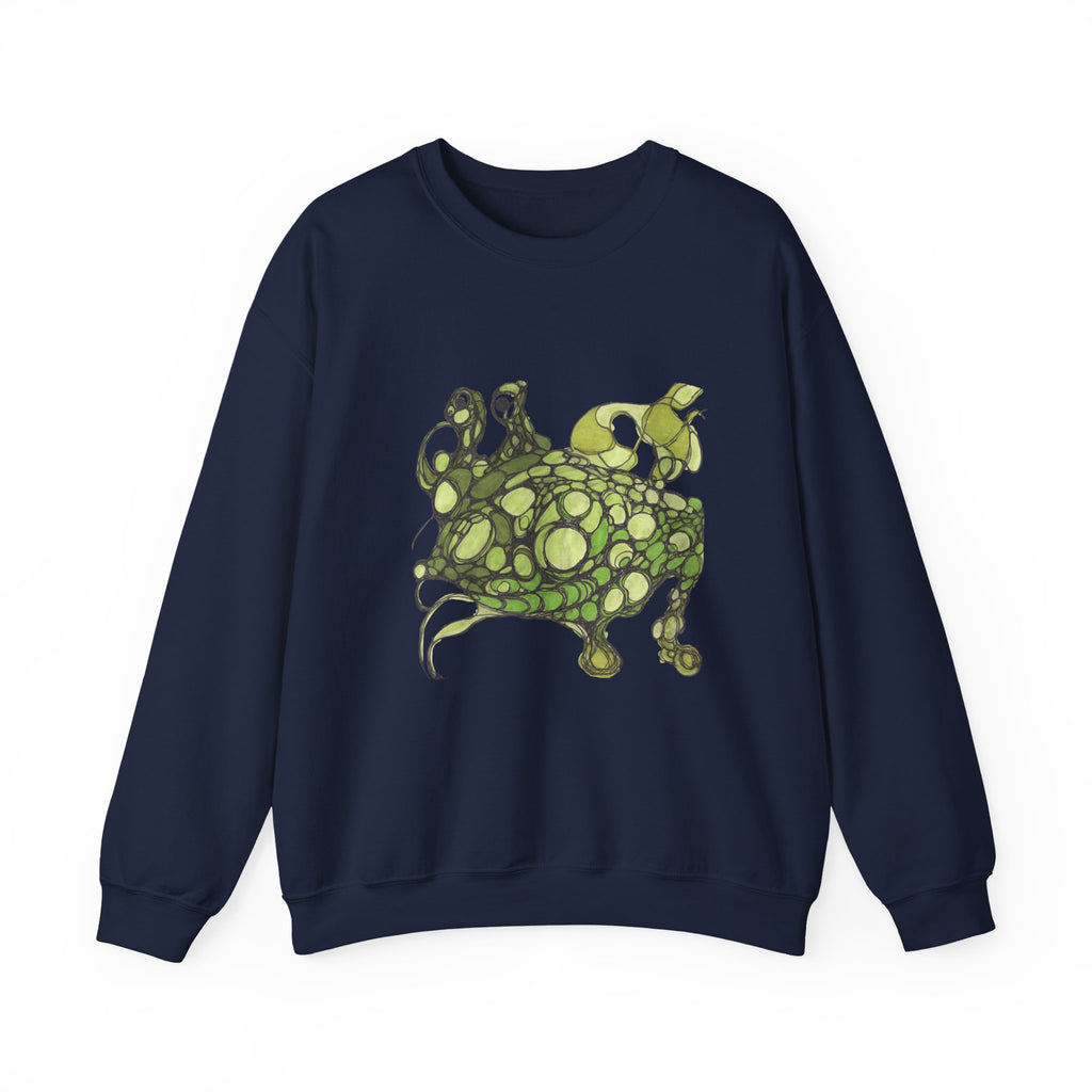 Green Abstract Frog Crewneck Sweatshirt