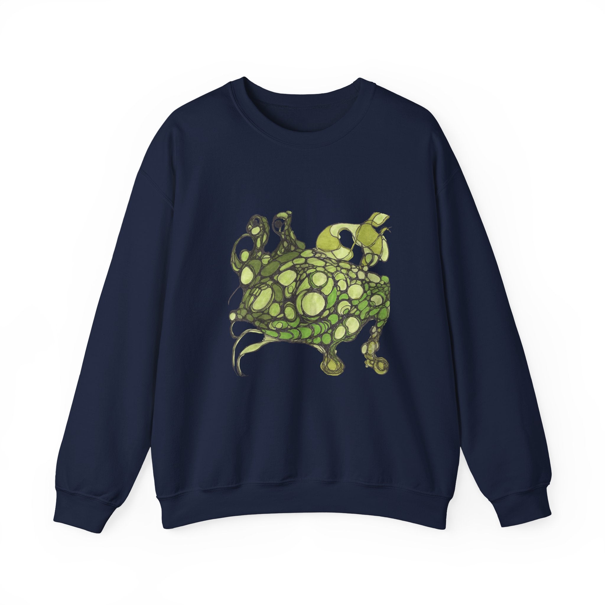 Green Abstract Frog Crewneck Sweatshirt