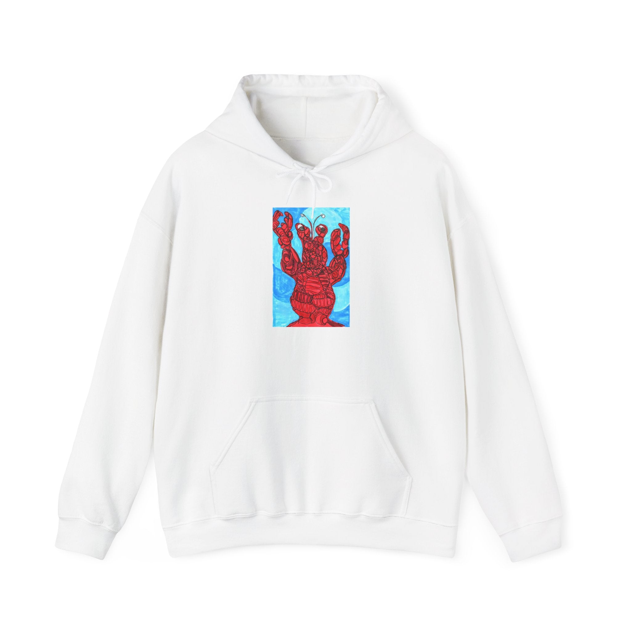 Hoodie - Red Lobster Heart Artwork Pullover