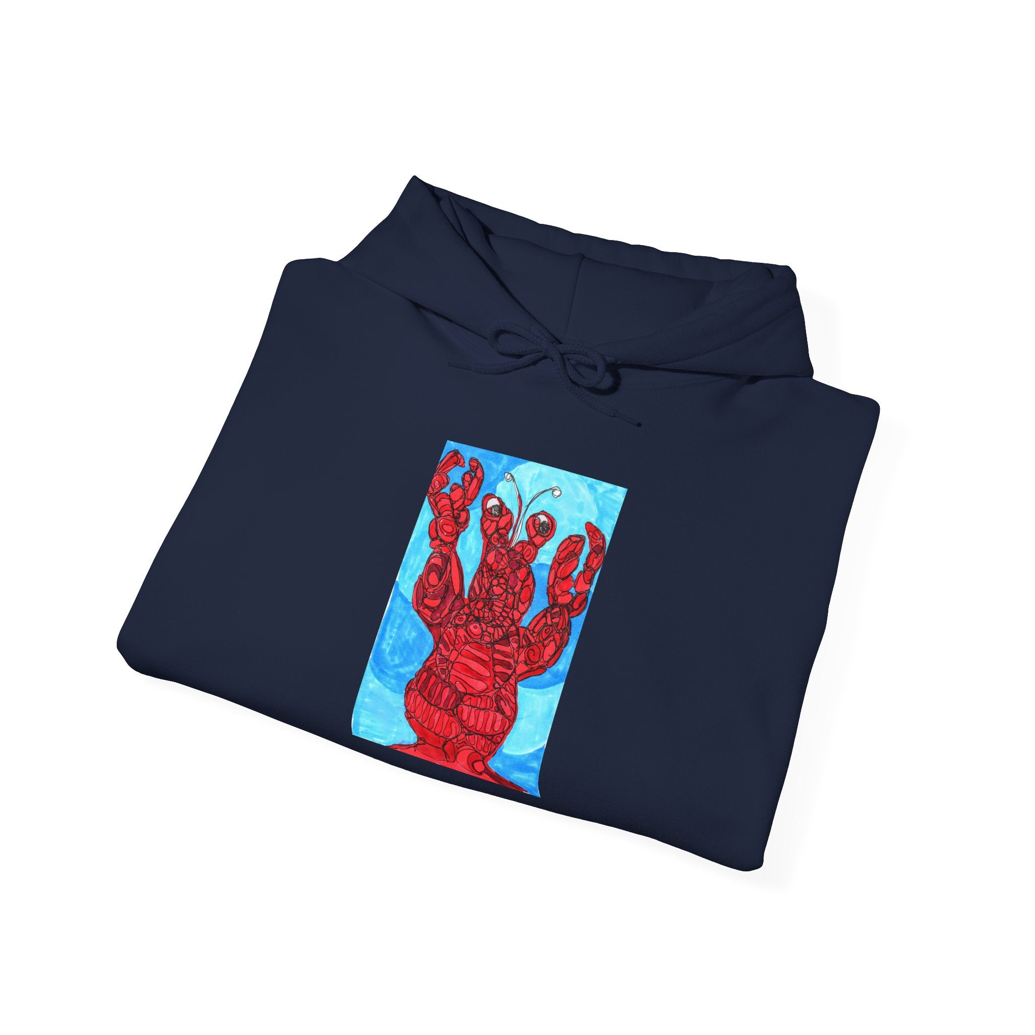 Hoodie - Red Lobster Heart Artwork Pullover