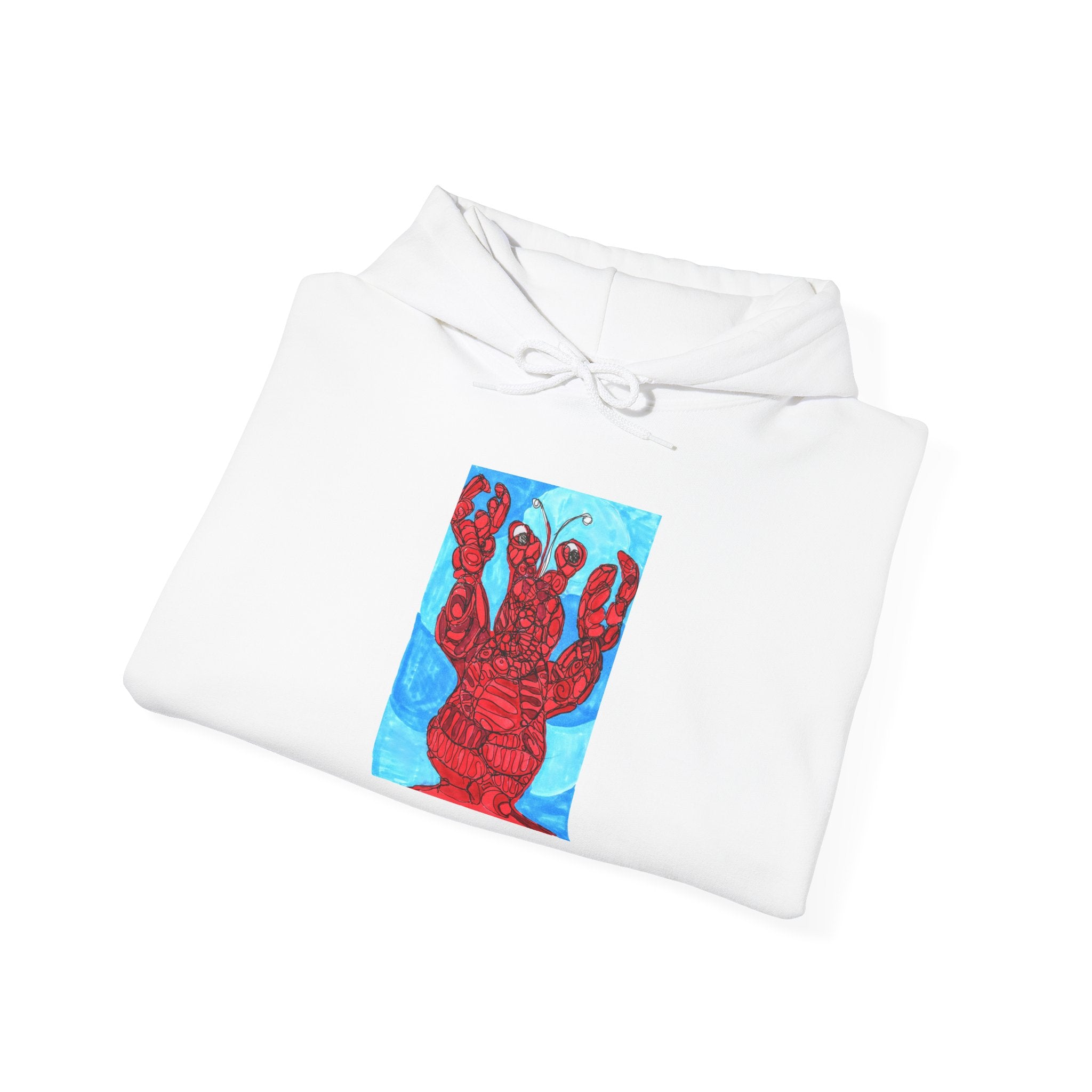 Hoodie - Red Lobster Heart Artwork Pullover