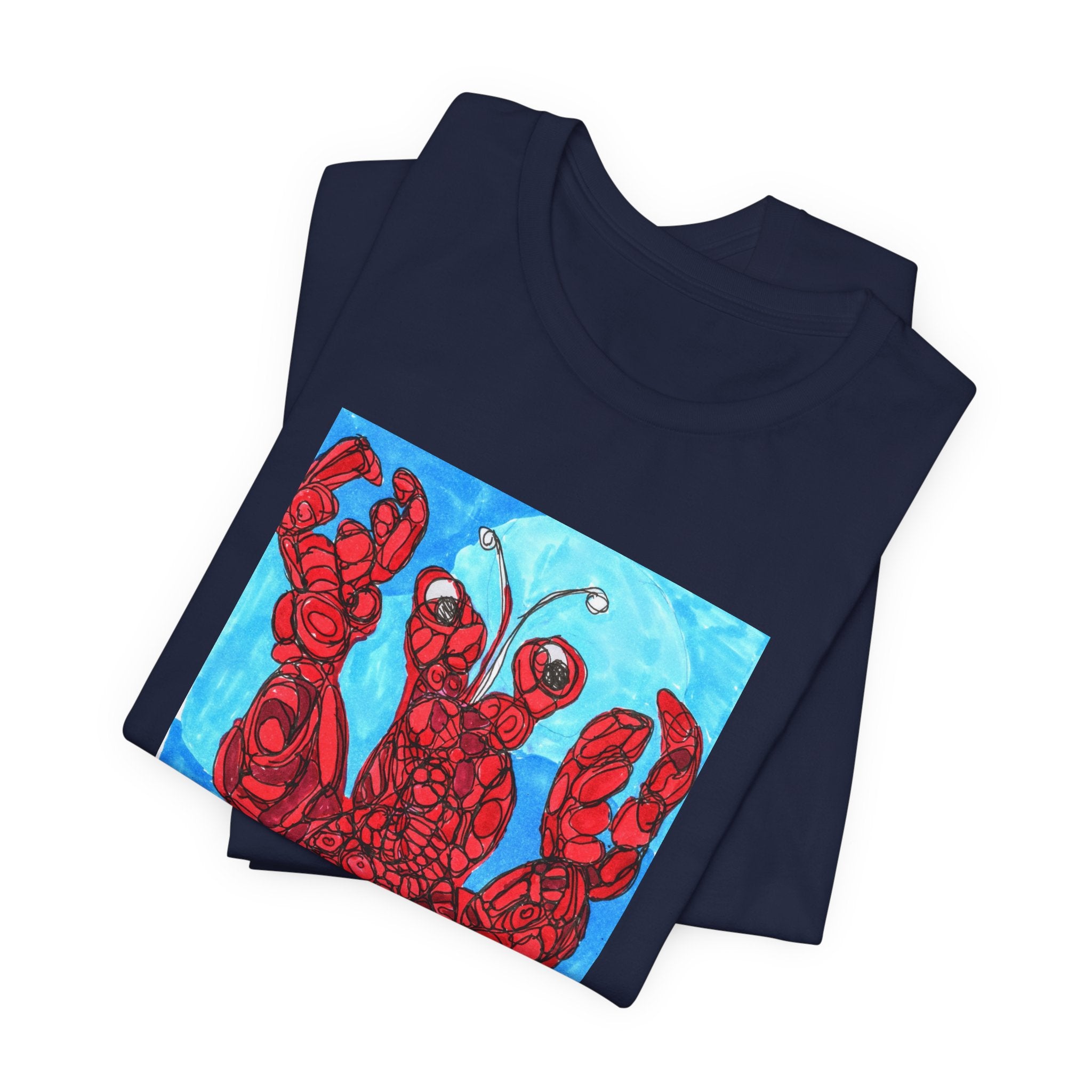 Lobster Art Tee — Vibrant Red Lobster Graphic T‑Shirt