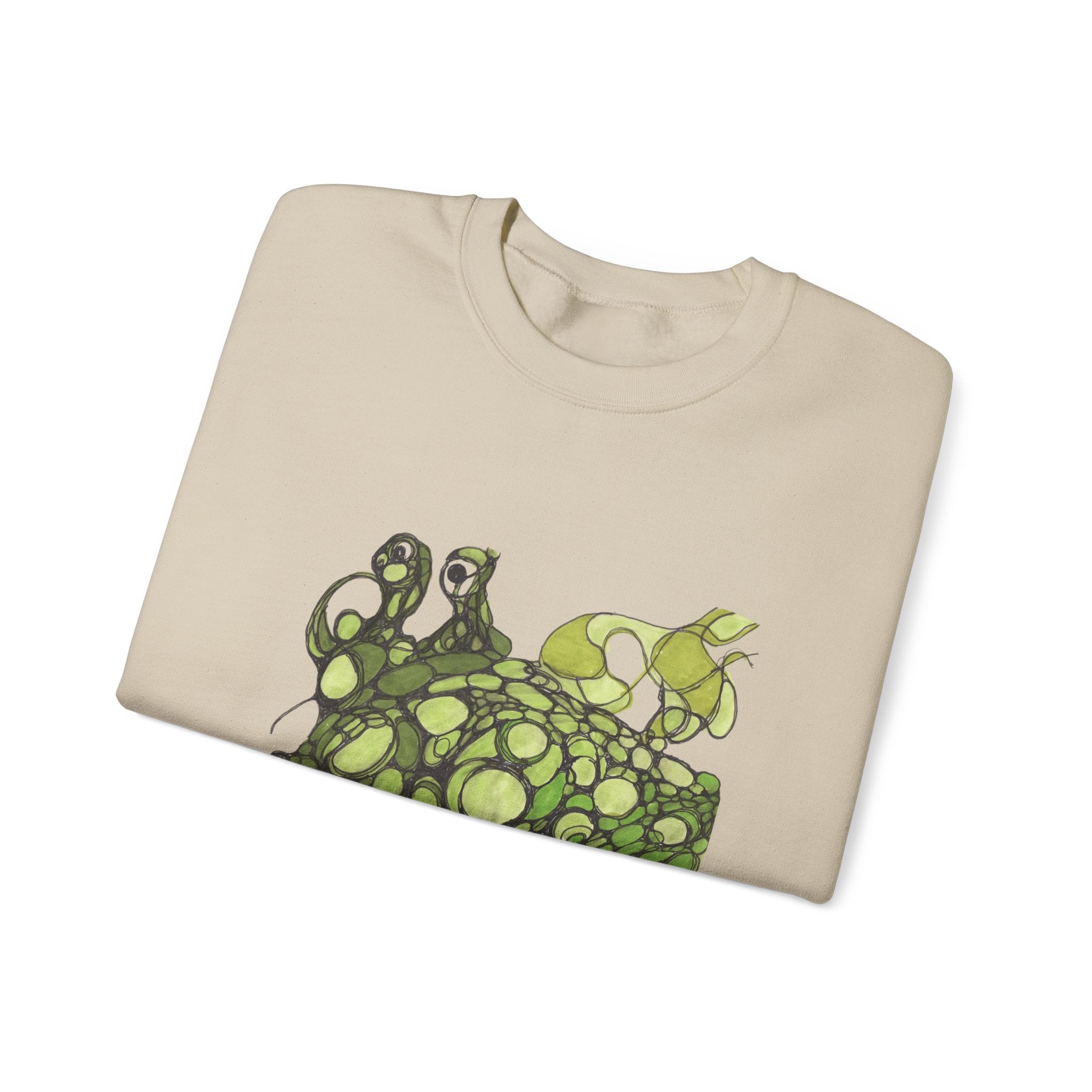 Green Abstract Frog Crewneck Sweatshirt