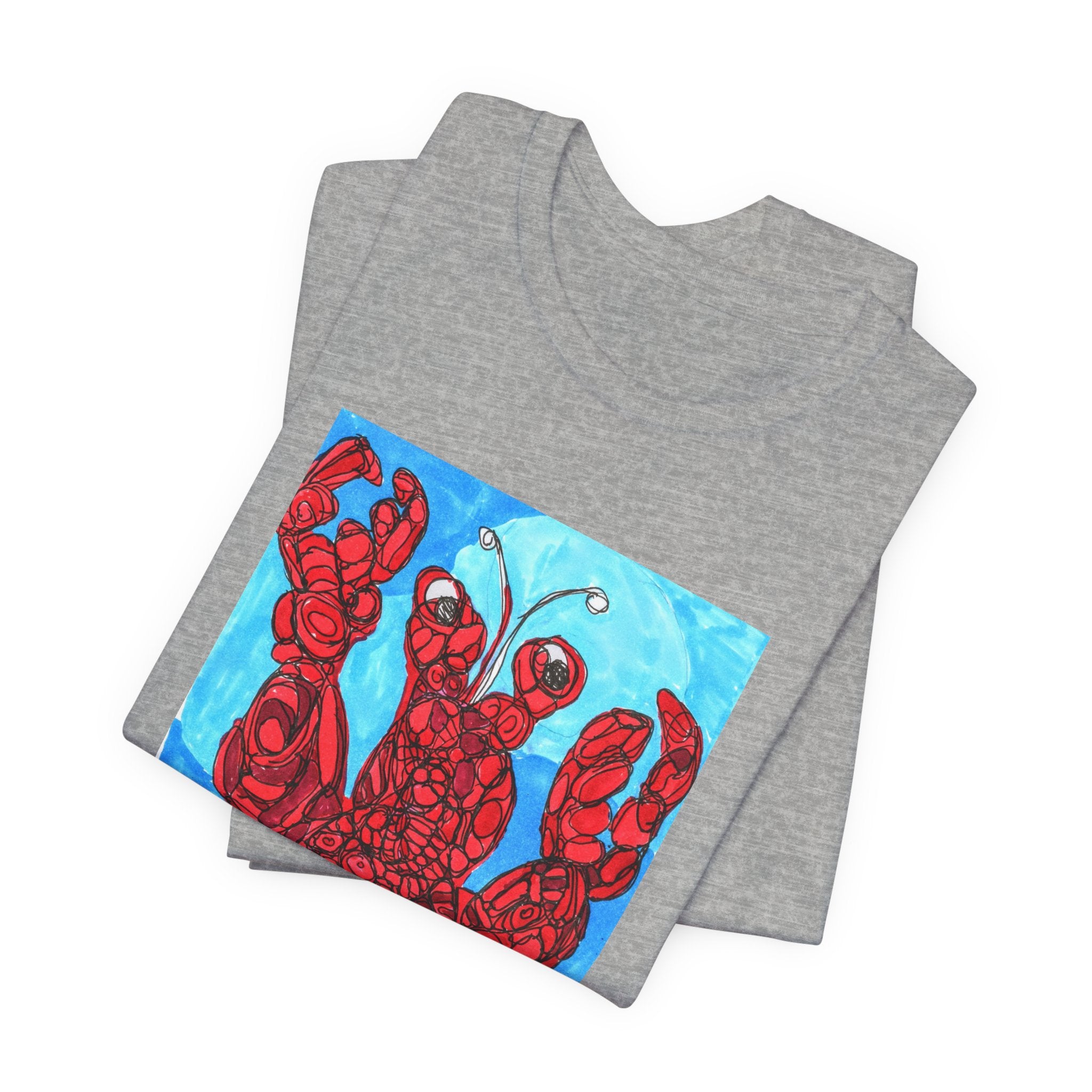 Lobster Art Tee — Vibrant Red Lobster Graphic T‑Shirt