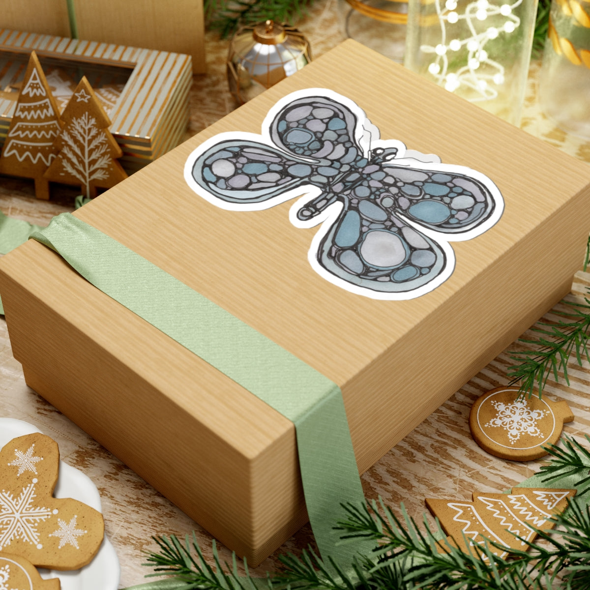 Dragonfly Bubble Art Sticker — Decorative Kiss-Cut Vinyl Sticker for Laptops & Journals