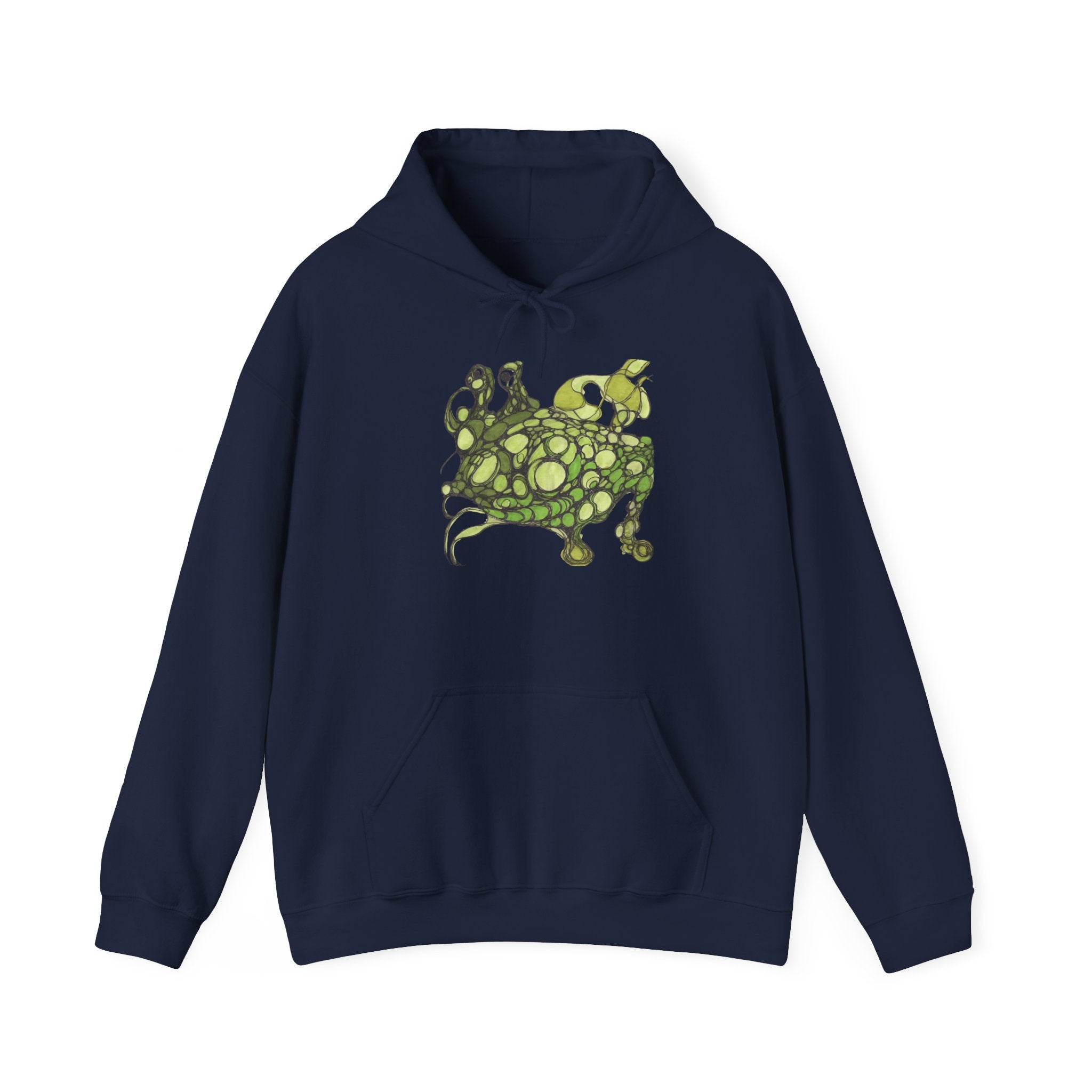 Green abstract Bubble Frog Fish design hoodie