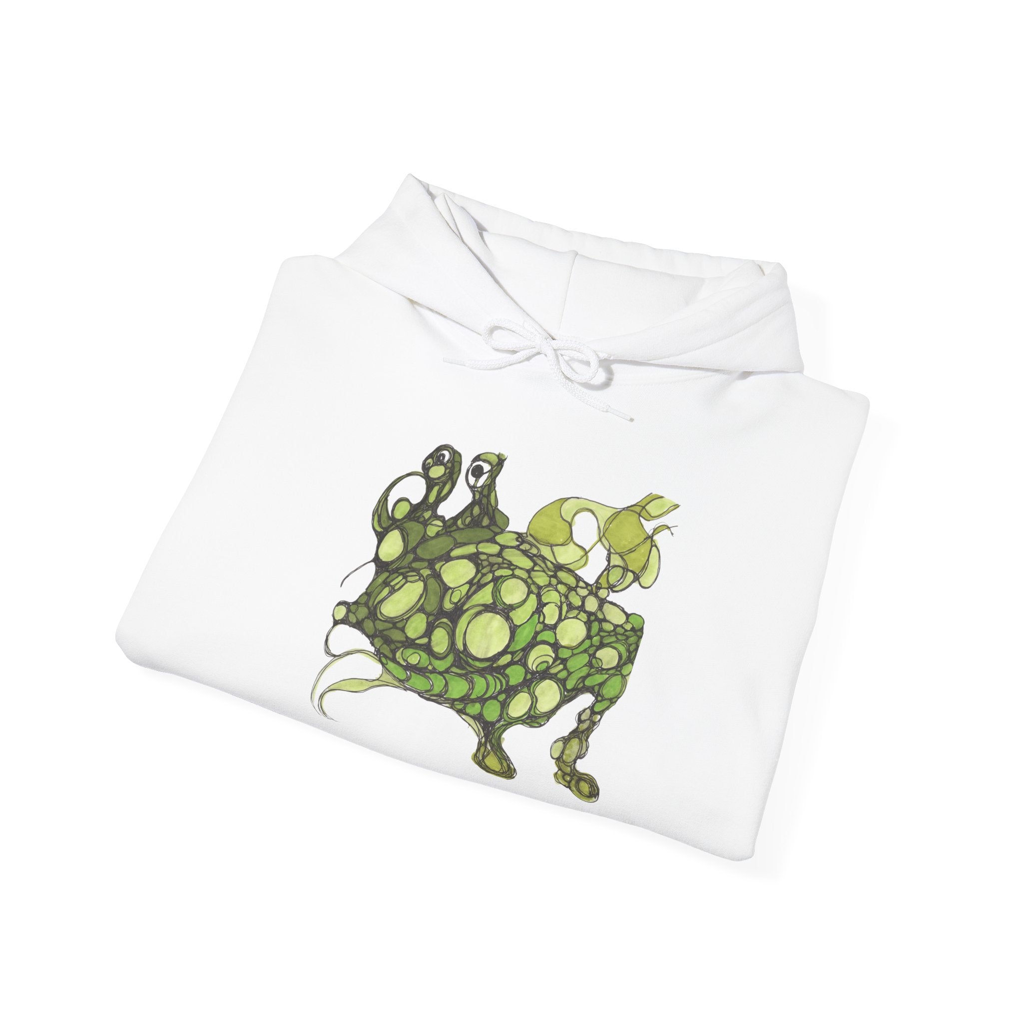 Green abstract Bubble Frog Fish design hoodie
