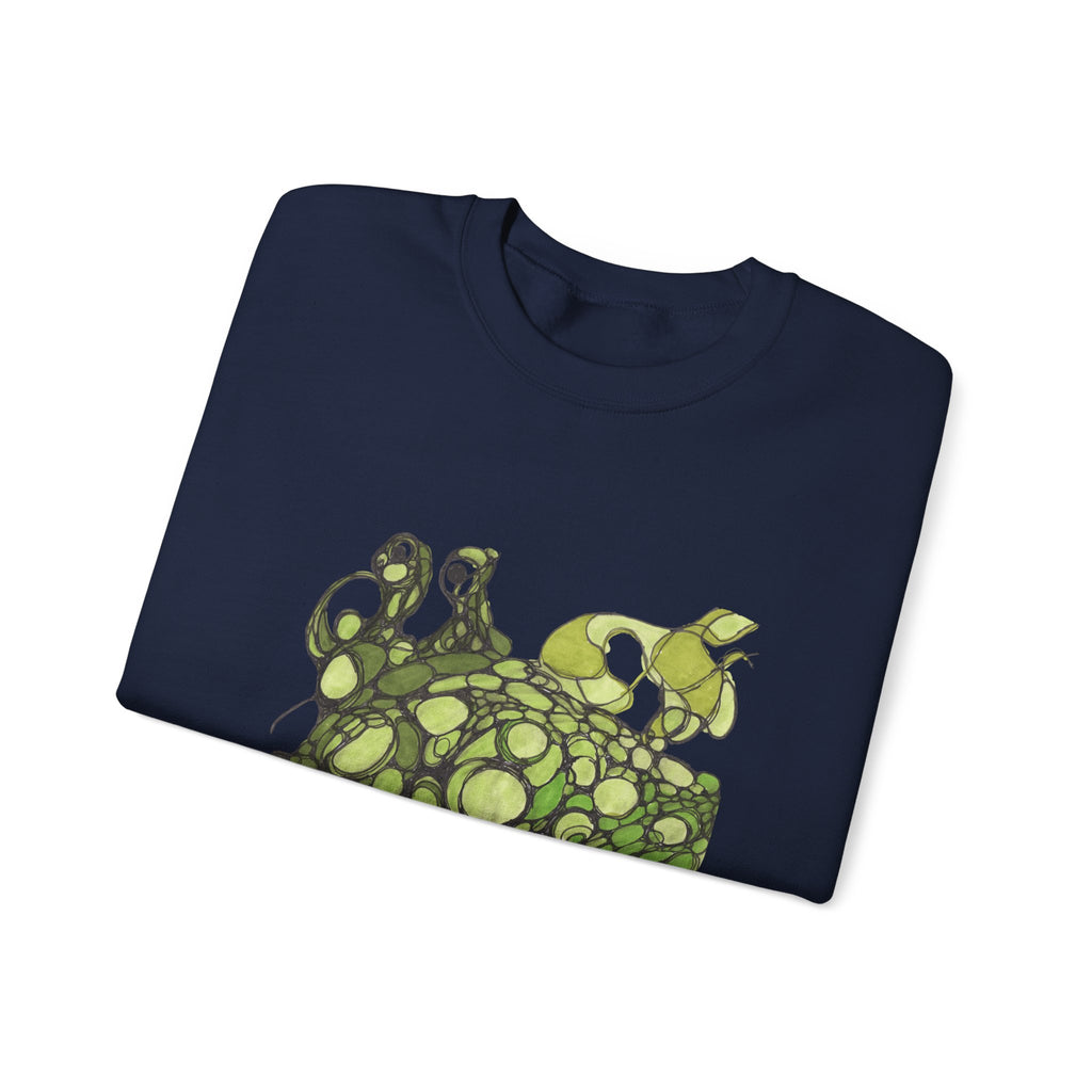 Green Abstract Frog Crewneck Sweatshirt