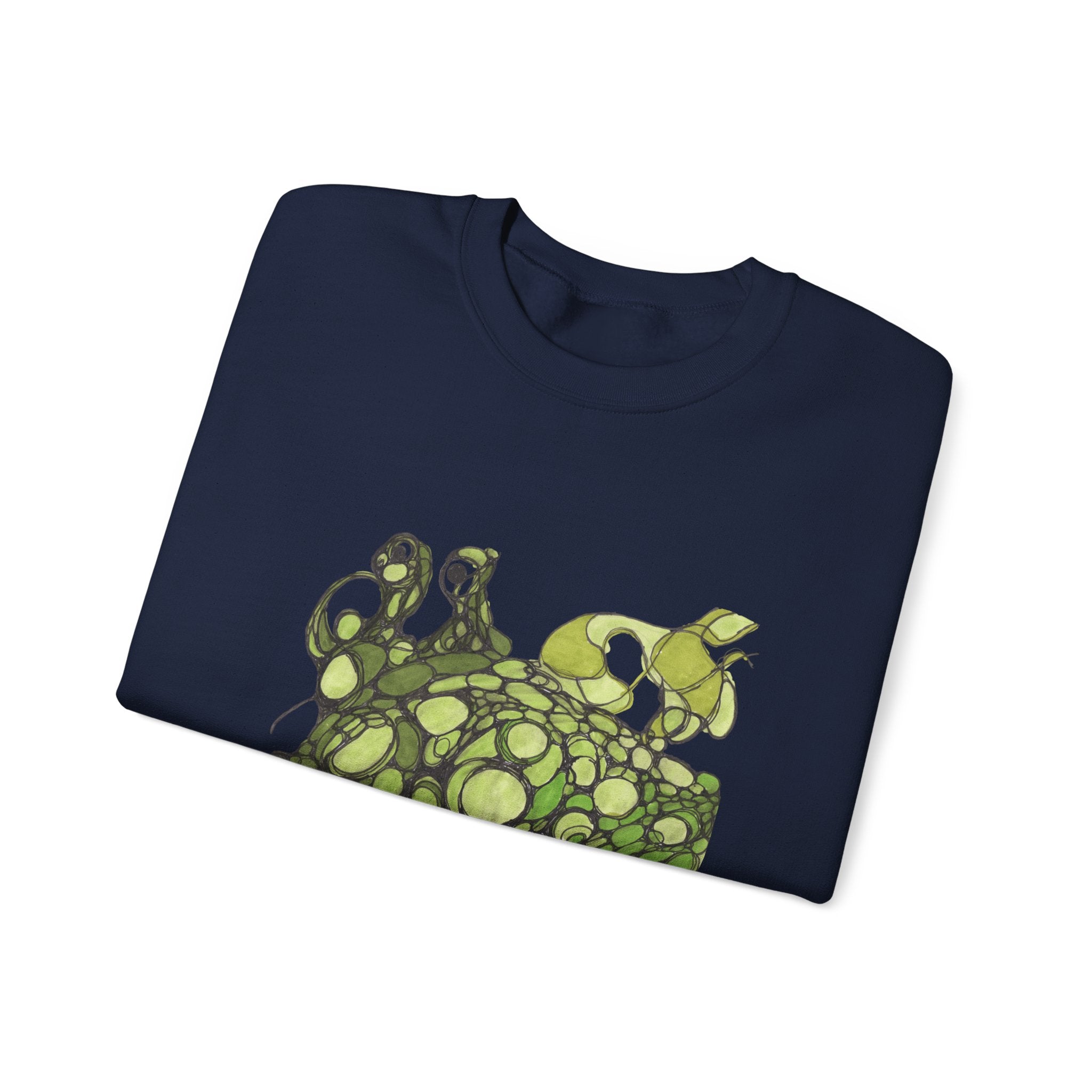 Green Abstract Frog Crewneck Sweatshirt