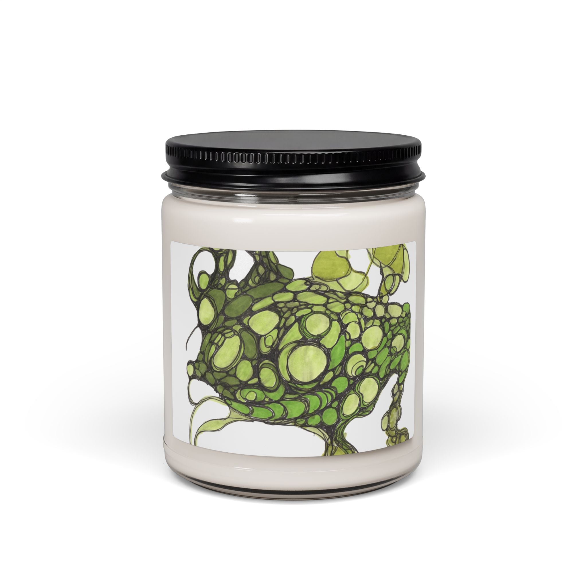 Soy Candle — Green Bubble Frog Art 9oz Scented Jar