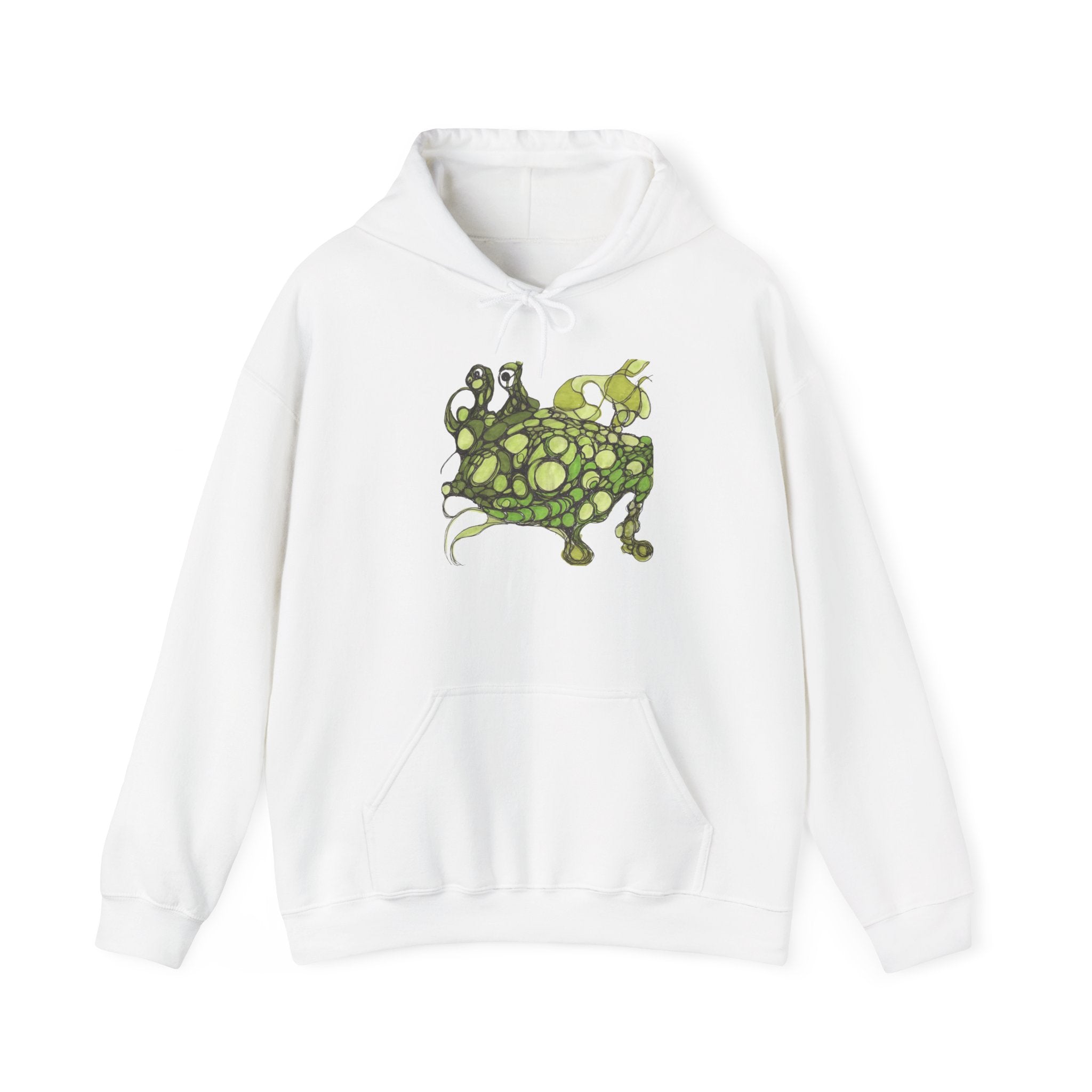 Green abstract Bubble Frog Fish design hoodie