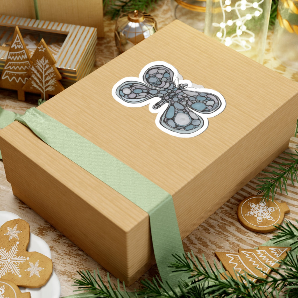 Dragonfly Bubble Art Sticker — Decorative Kiss-Cut Vinyl Sticker for Laptops & Journals