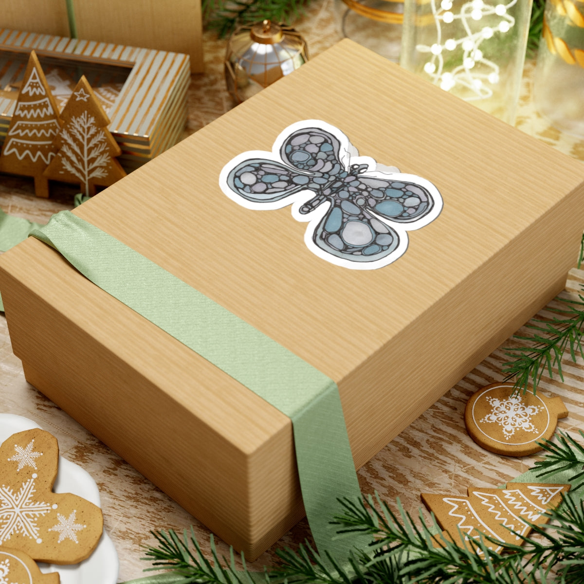 Dragonfly Bubble Art Sticker — Decorative Kiss-Cut Vinyl Sticker for Laptops & Journals