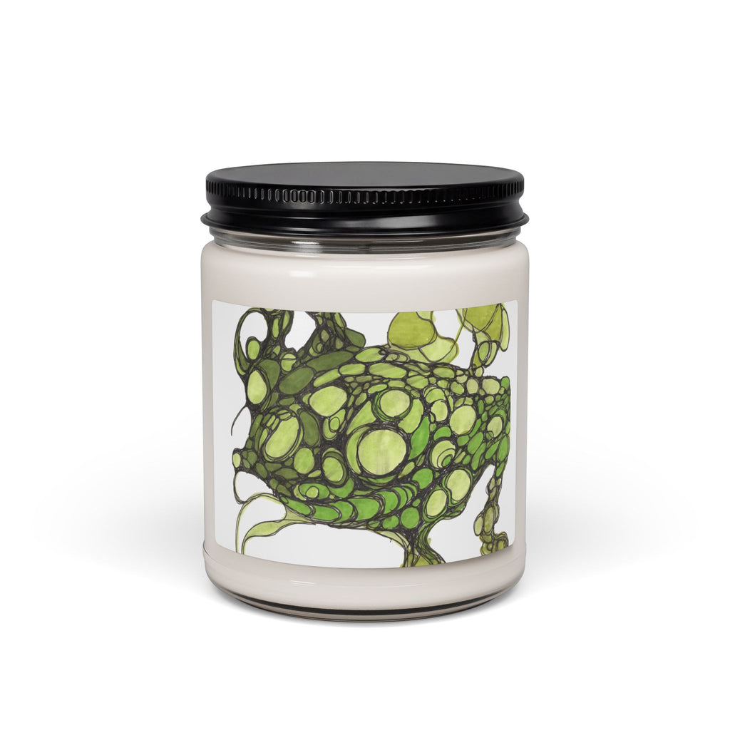 Soy Candle — Green Bubble Frog Art 9oz Scented Jar
