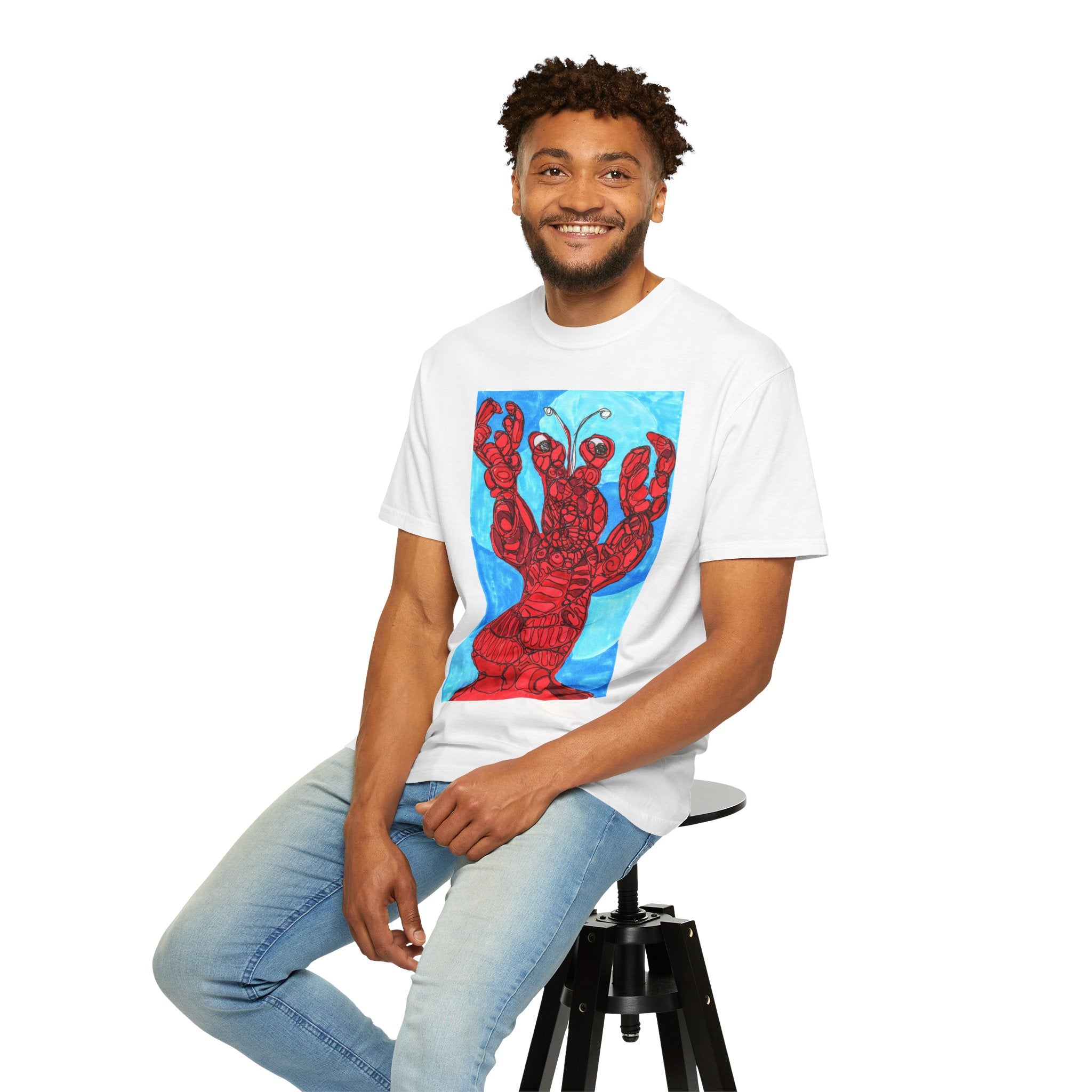 Lobster Art T-Shirt — Hand-Drawn Red Lobster Graphic Tee