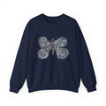 Butterfly Mosaic Crewneck Sweatshirt — Blue Stained-Glass Graphic