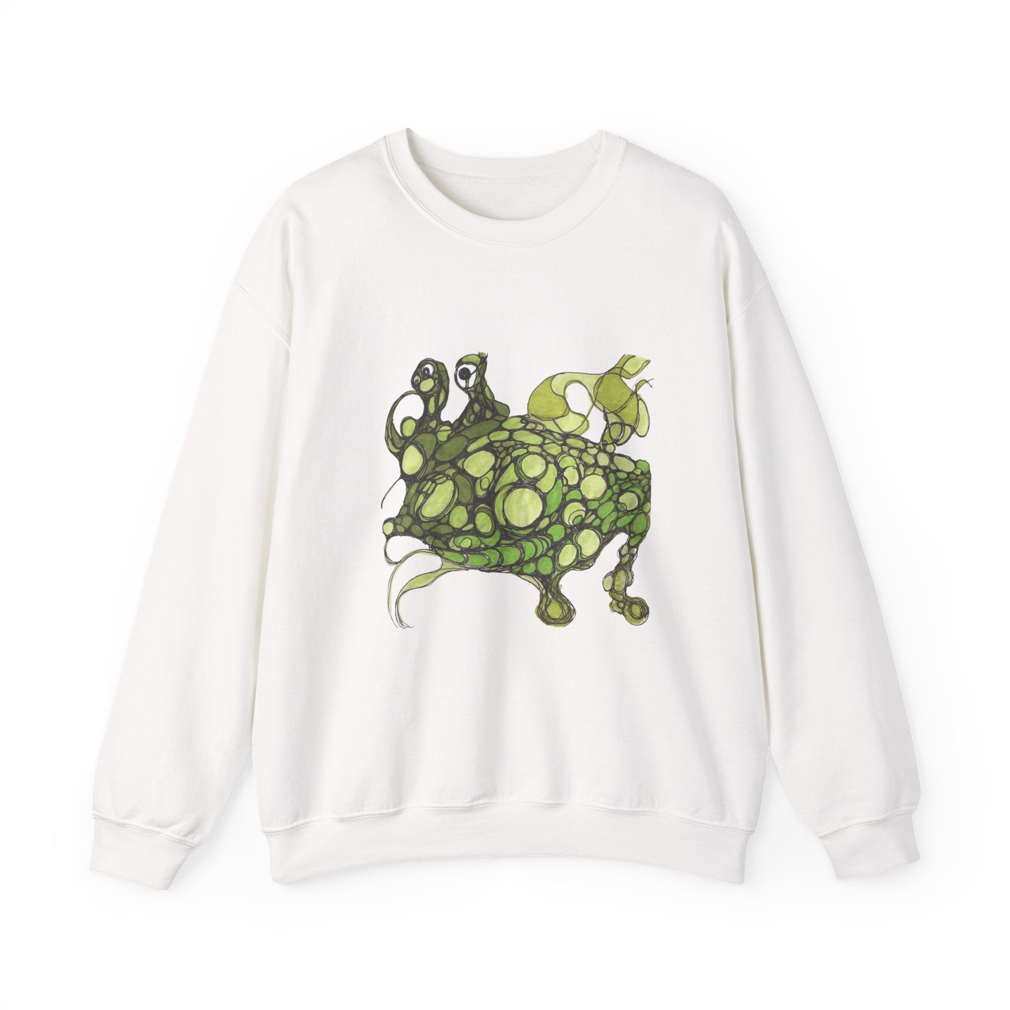 Green Abstract Frog Crewneck Sweatshirt