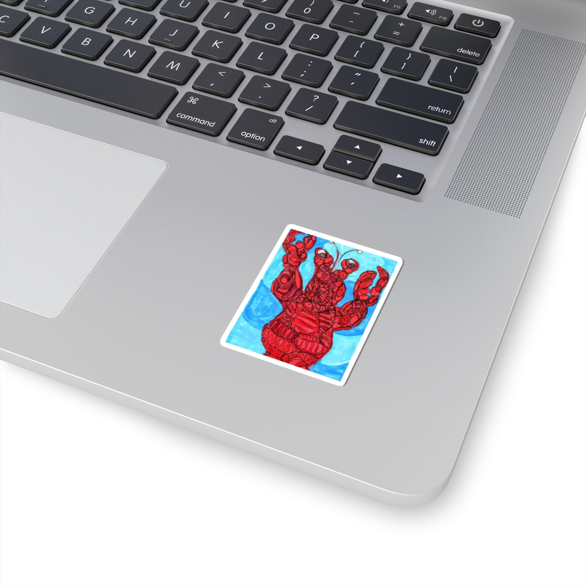 Lobster Art Kiss-Cut Sticker — Red Lobster Illustration Waterproof Decal