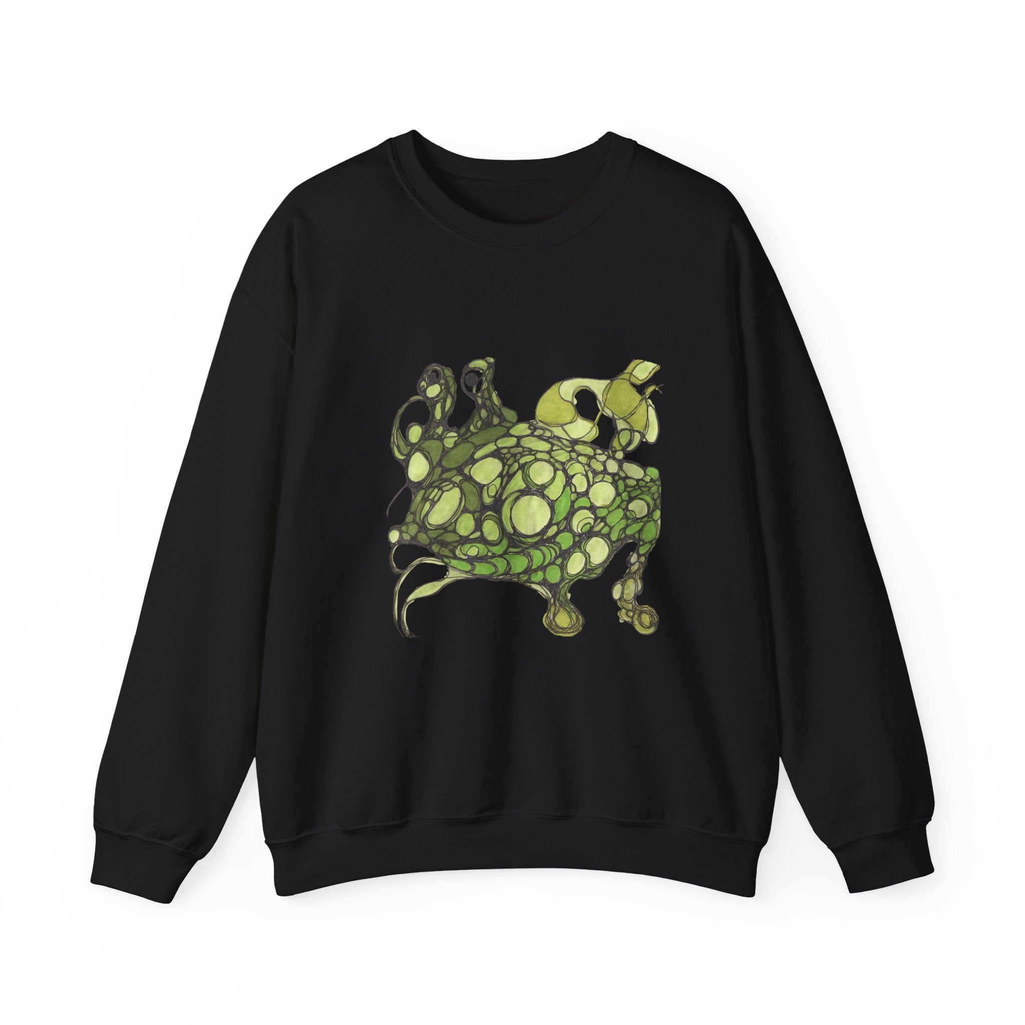 Green Abstract Frog Crewneck Sweatshirt