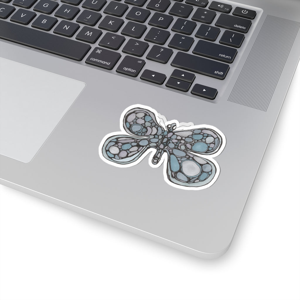 Dragonfly Bubble Art Sticker — Decorative Kiss-Cut Vinyl Sticker for Laptops & Journals