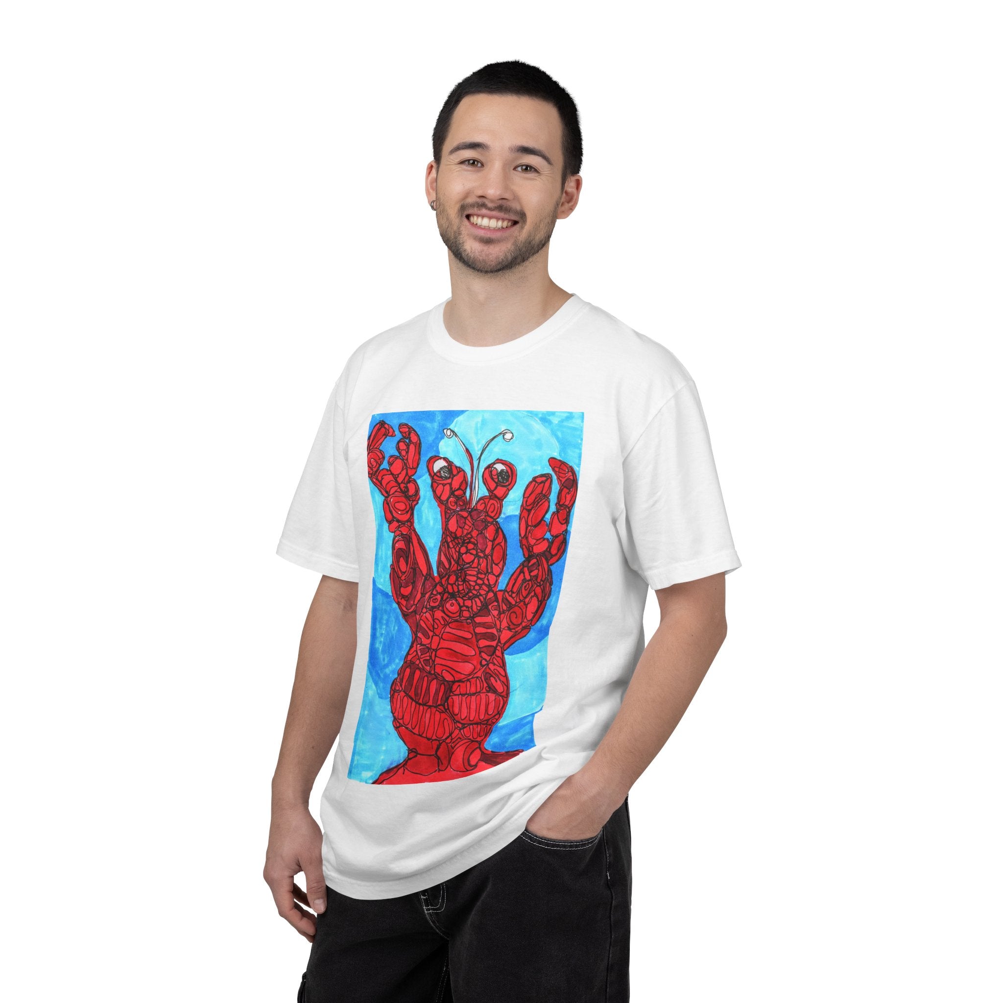 Lobster Art T-Shirt — Hand-Drawn Red Lobster Graphic Tee