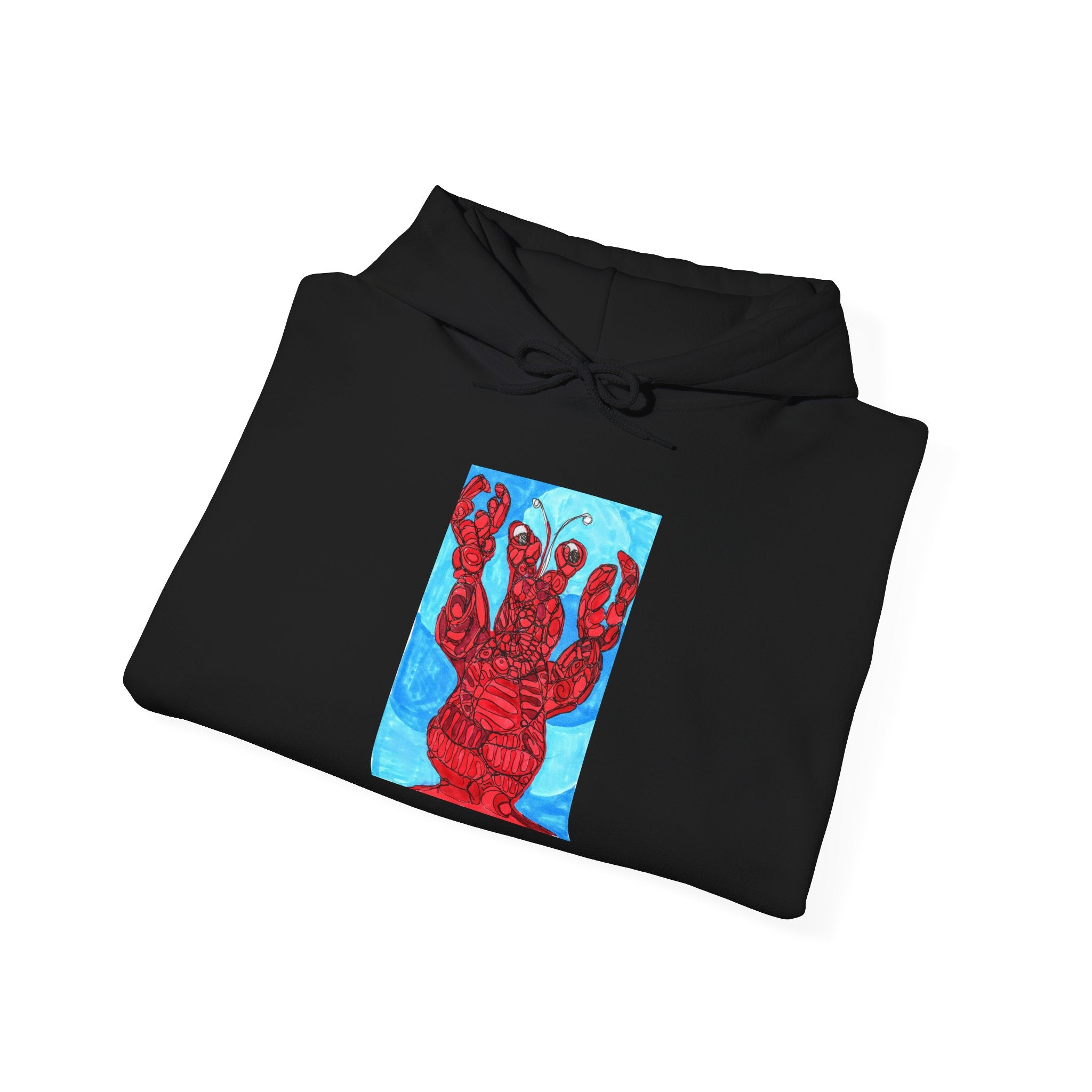 Hoodie - Red Lobster Heart Artwork Pullover