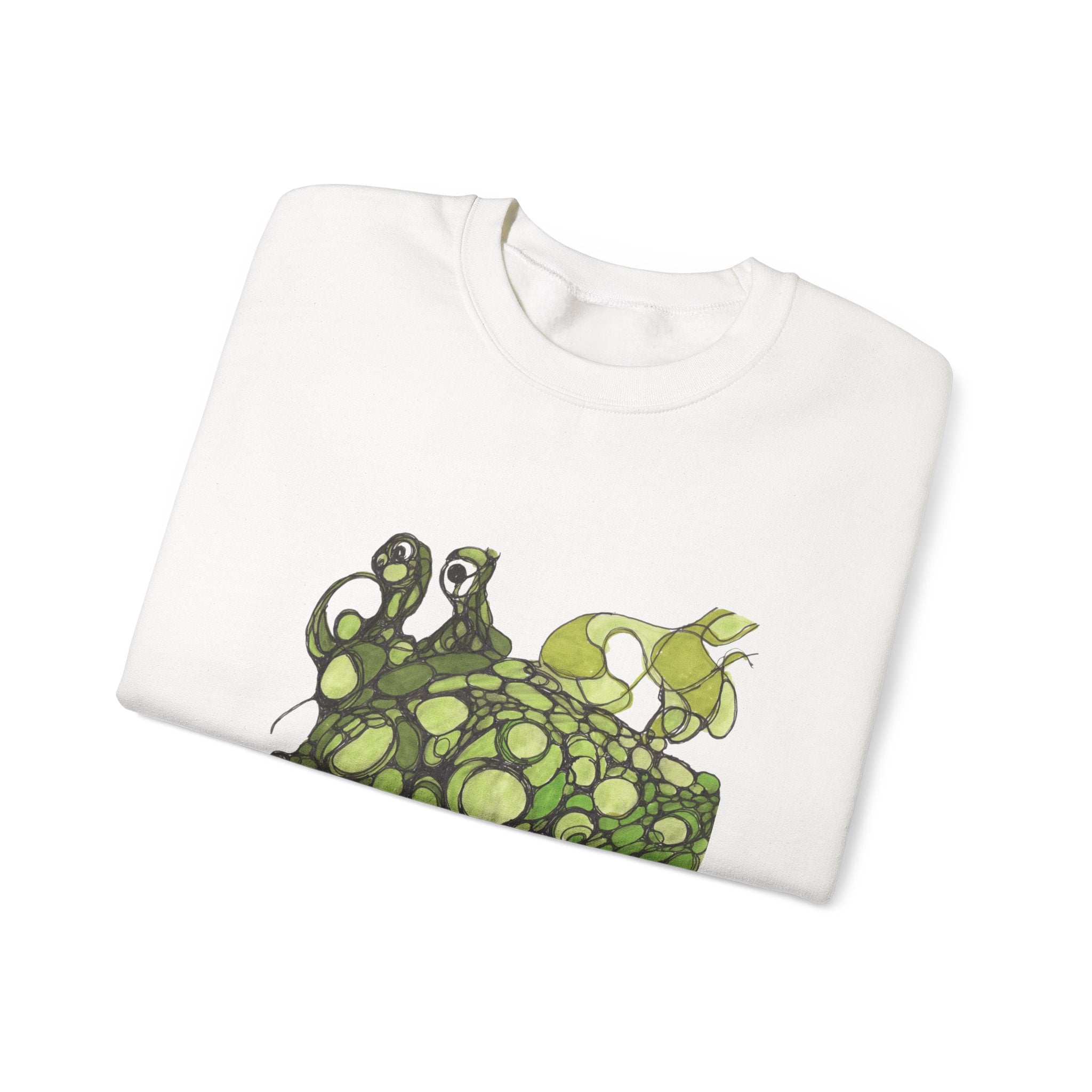 Green Abstract Frog Crewneck Sweatshirt