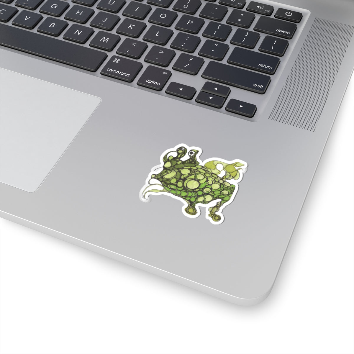 Green Bubble Frog Sticker — Whimsical Pond Creature Kiss-Cut Decal