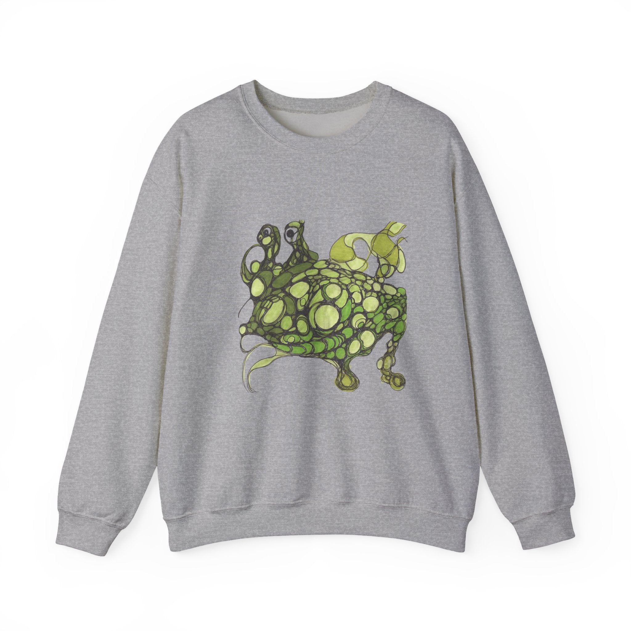 Green Abstract Frog Crewneck Sweatshirt
